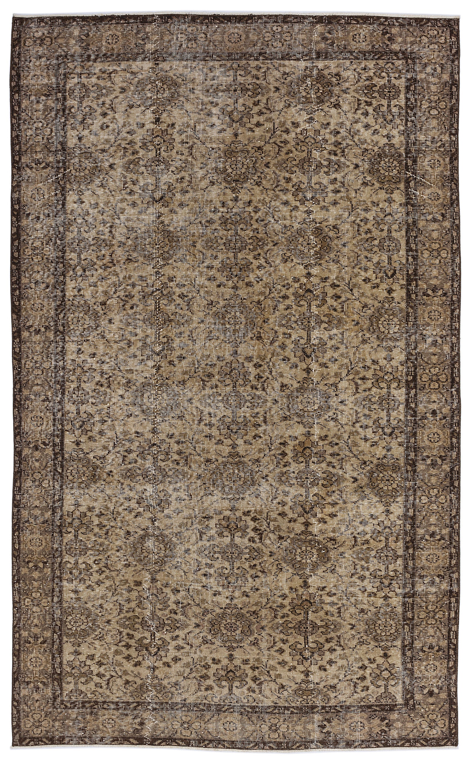 Naturel Over Dyed Vintage Rug 5'5'' x 8'11'' ft 164 x 273 cm