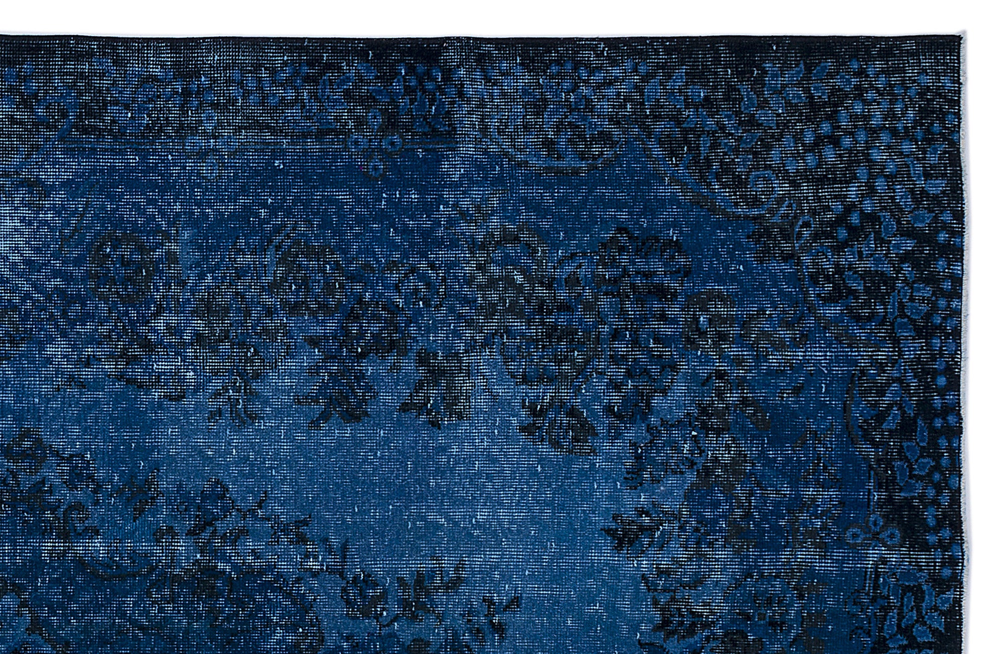 Turquoise Over Dyed Vintage Rug 5'9'' x 9'10'' ft 174 x 300 cm