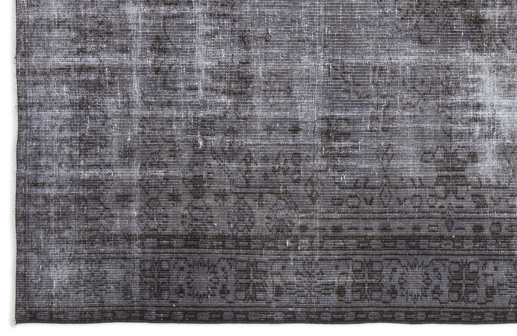 Gray Over Dyed Vintage Rug 5'7'' x 9'2'' ft 169 x 280 cm