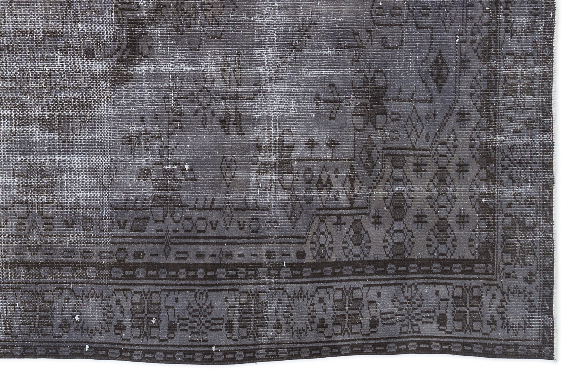 Gray Over Dyed Vintage Rug 5'7'' x 9'2'' ft 169 x 280 cm