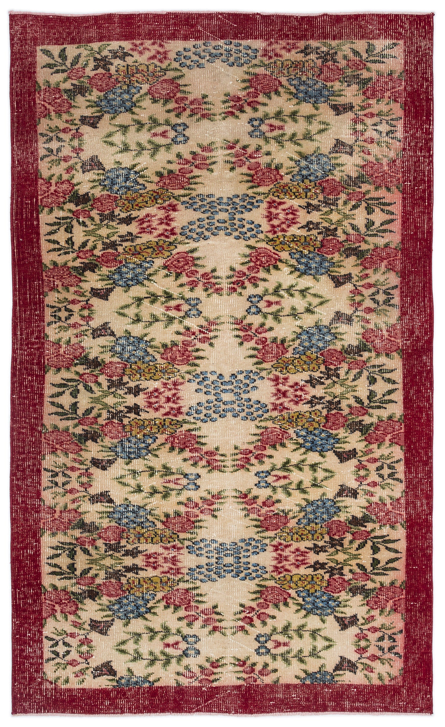 Retro Over Dyed Vintage Rug 5'2'' x 8'9'' ft 157 x 266 cm