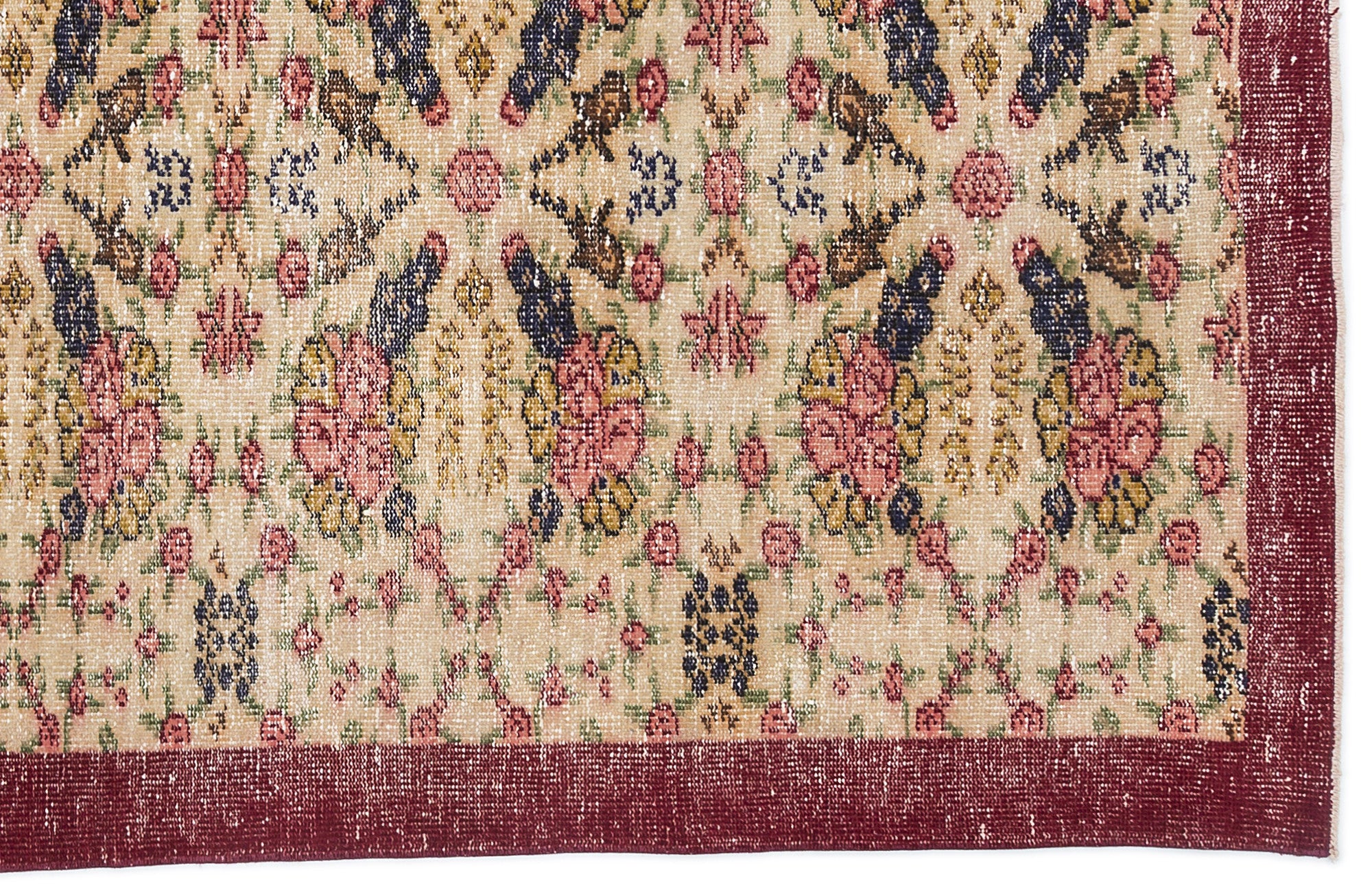 Retro Over Dyed Vintage Rug 4'4'' x 7'9'' ft 132 x 237 cm
