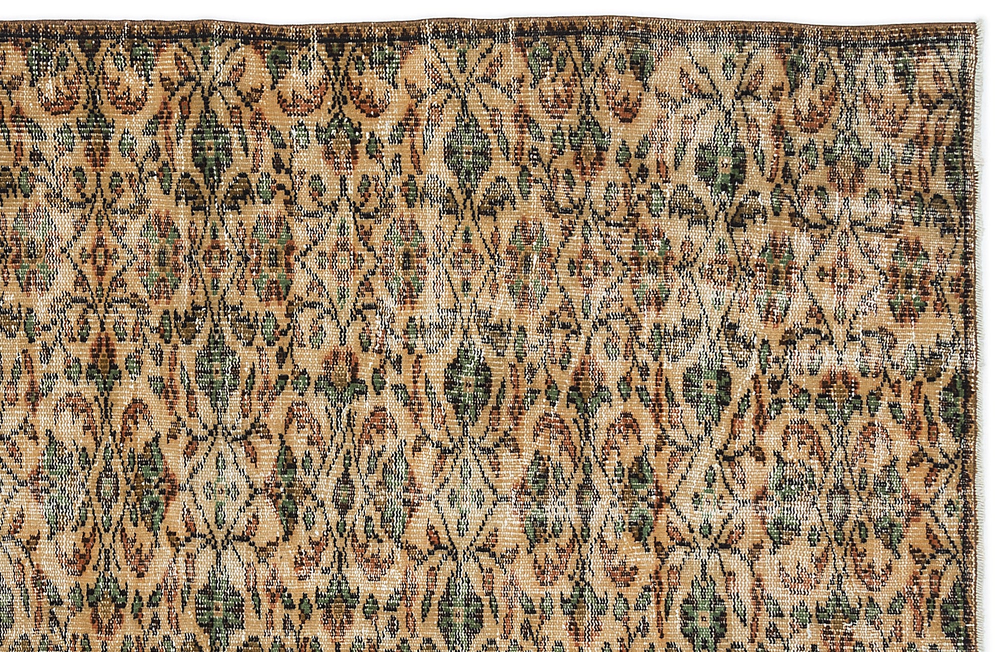 Retro Over Dyed Vintage Rug 4'5'' x 7'5'' ft 134 x 225 cm