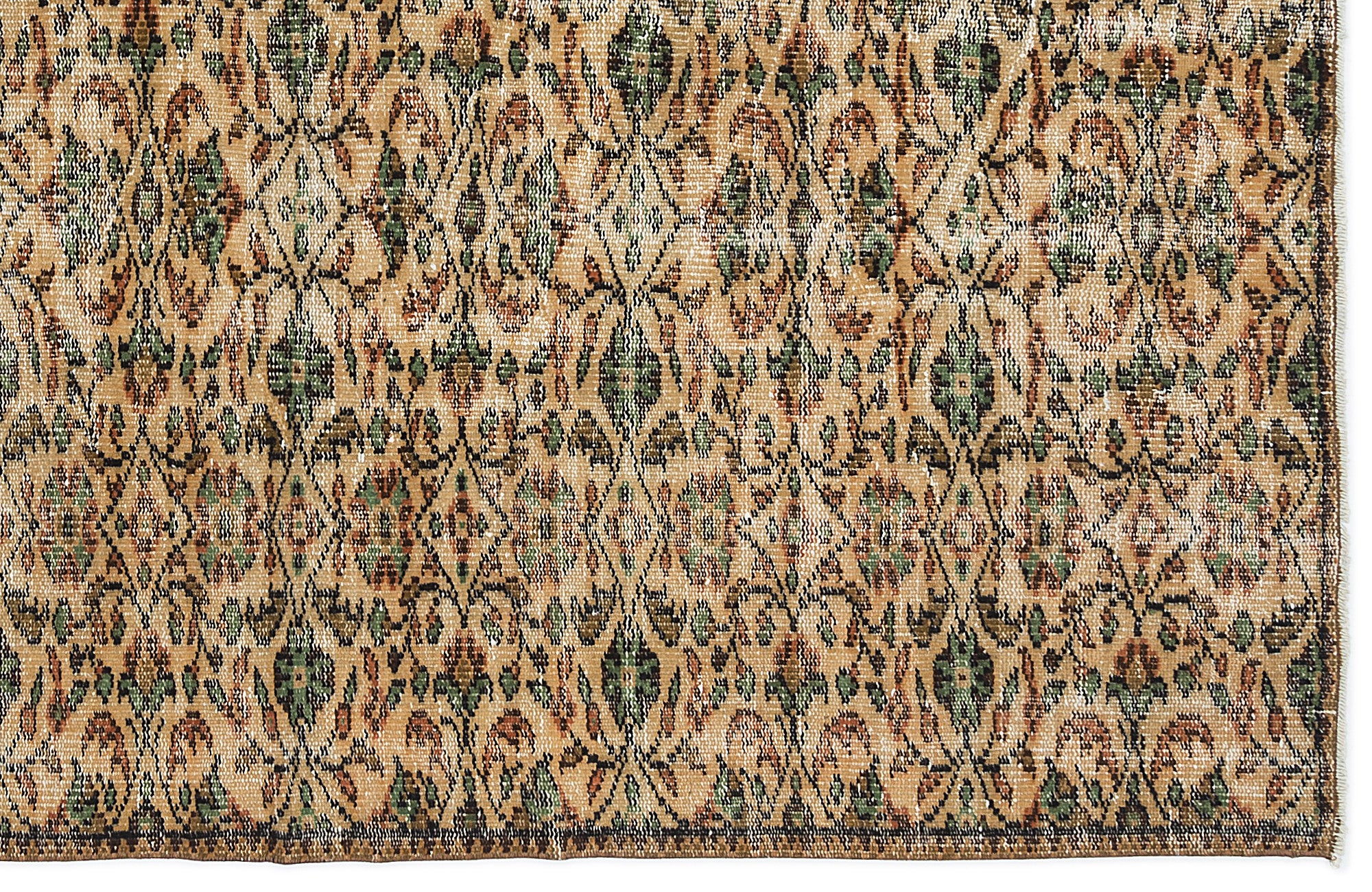 Retro Over Dyed Vintage Rug 4'5'' x 7'5'' ft 134 x 225 cm