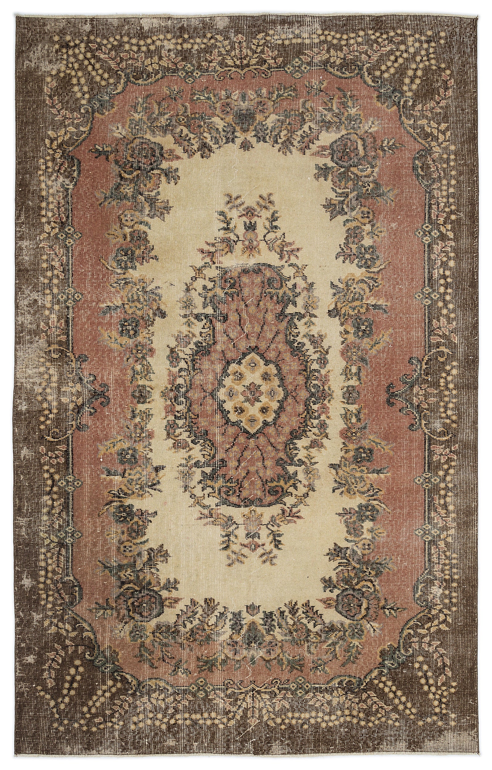 Naturel Over Dyed Vintage Rug 5'4'' x 8'4'' ft 163 x 253 cm