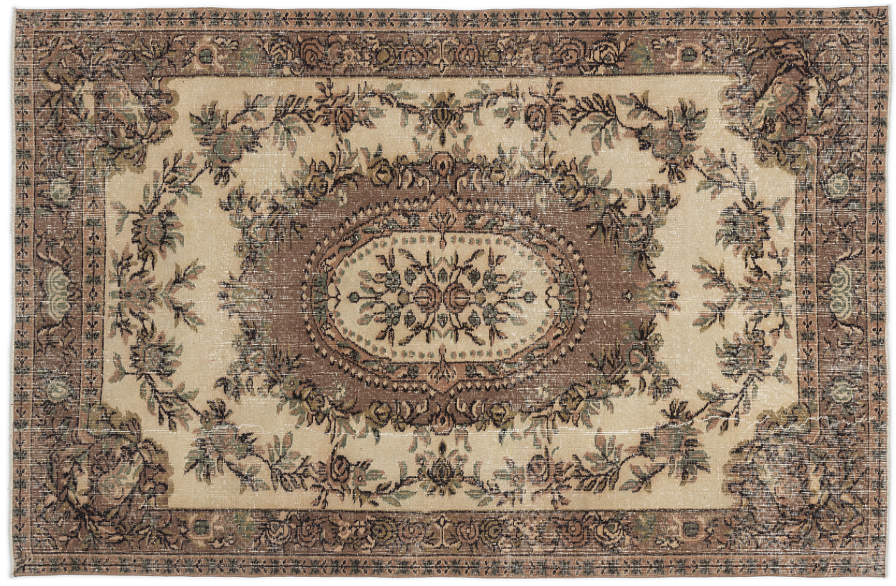 Traditional Design Natural Aged Vintage Rug 5'4'' x 8'4'' ft 163 x 253 cm