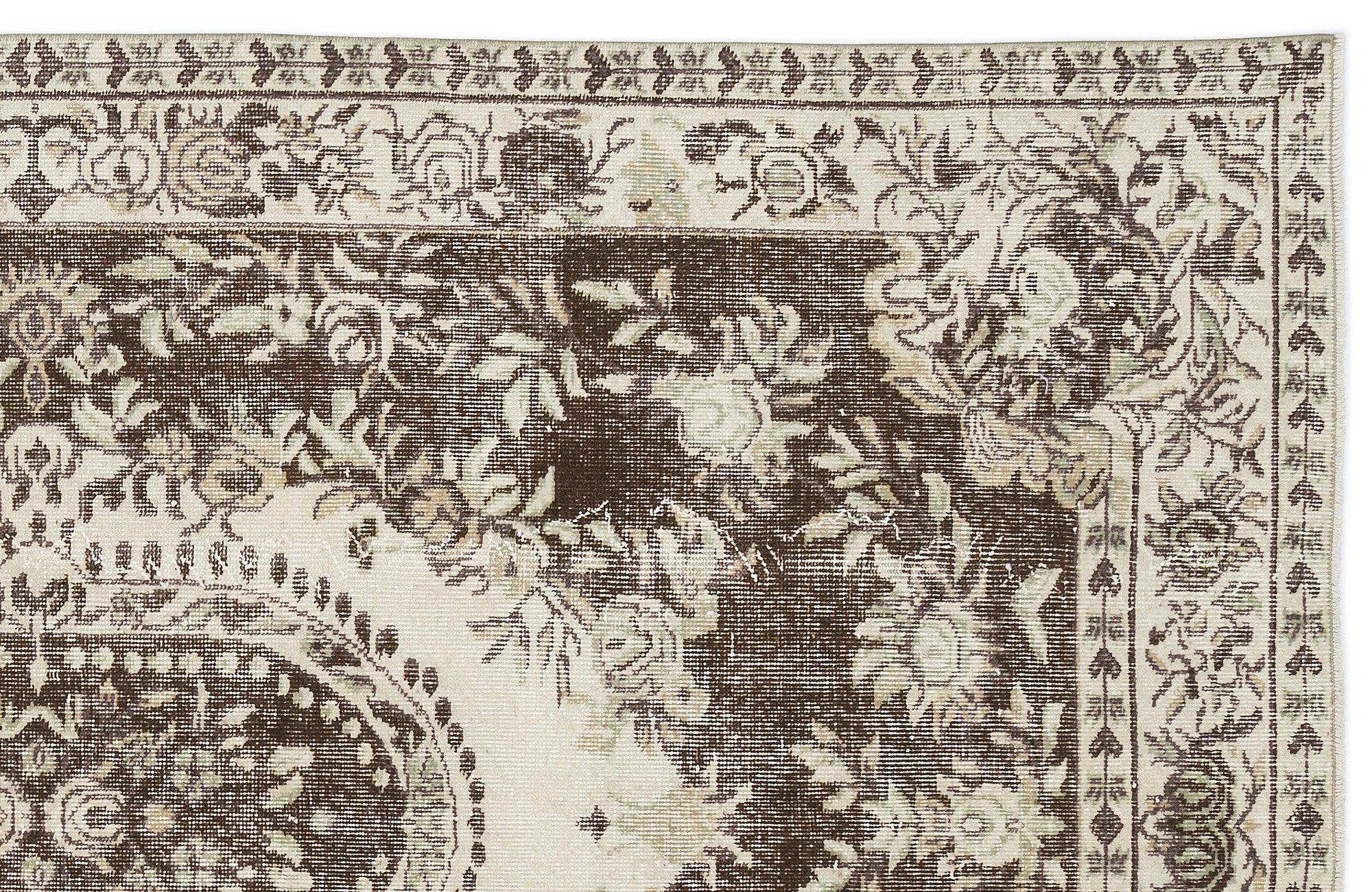 Beige Over Dyed Vintage Rug 5'3'' x 8'11'' ft 159 x 271 cm
