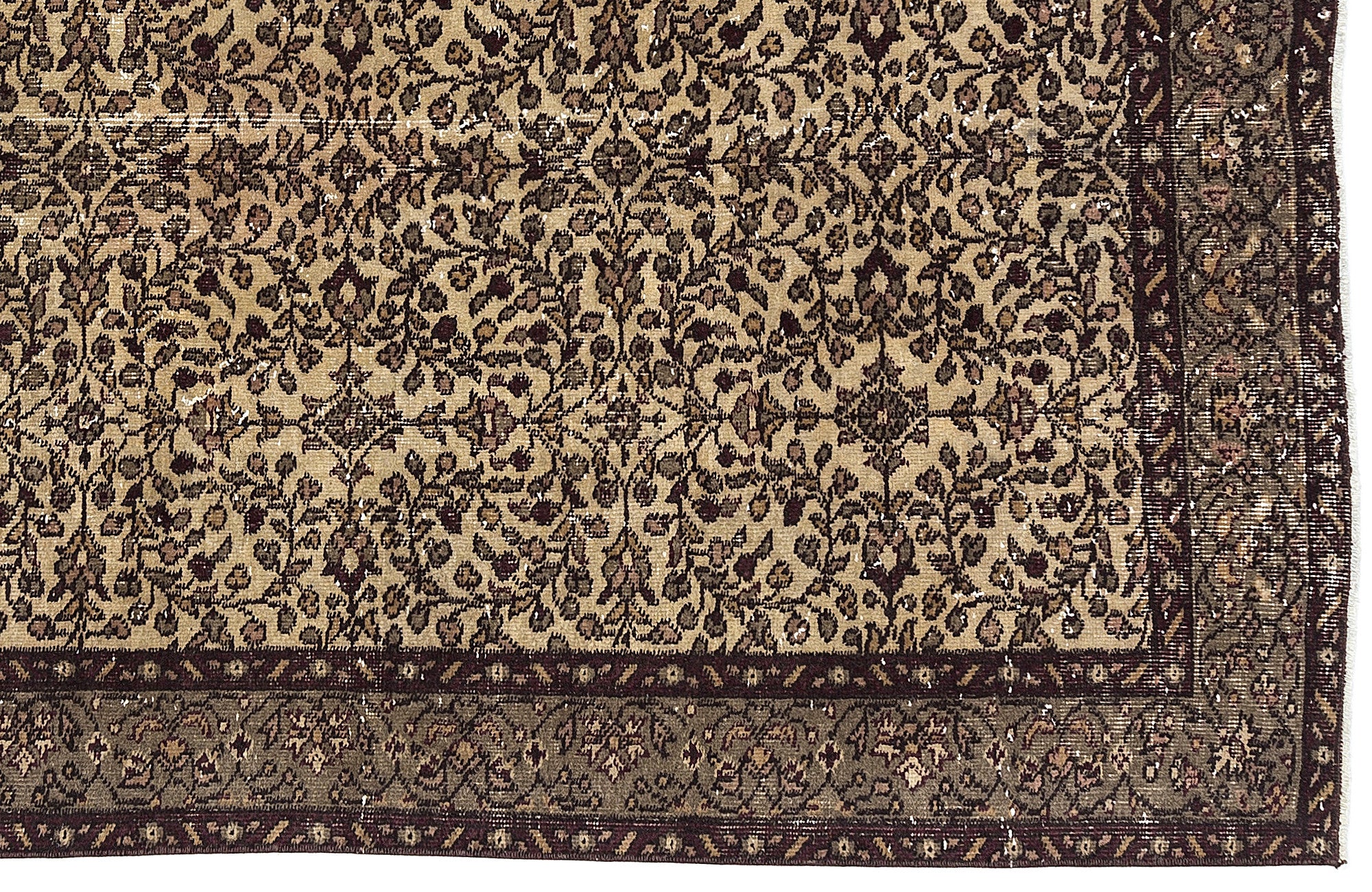 Naturel Over Dyed Vintage Rug 4'9'' x 8'4'' ft 146 x 253 cm