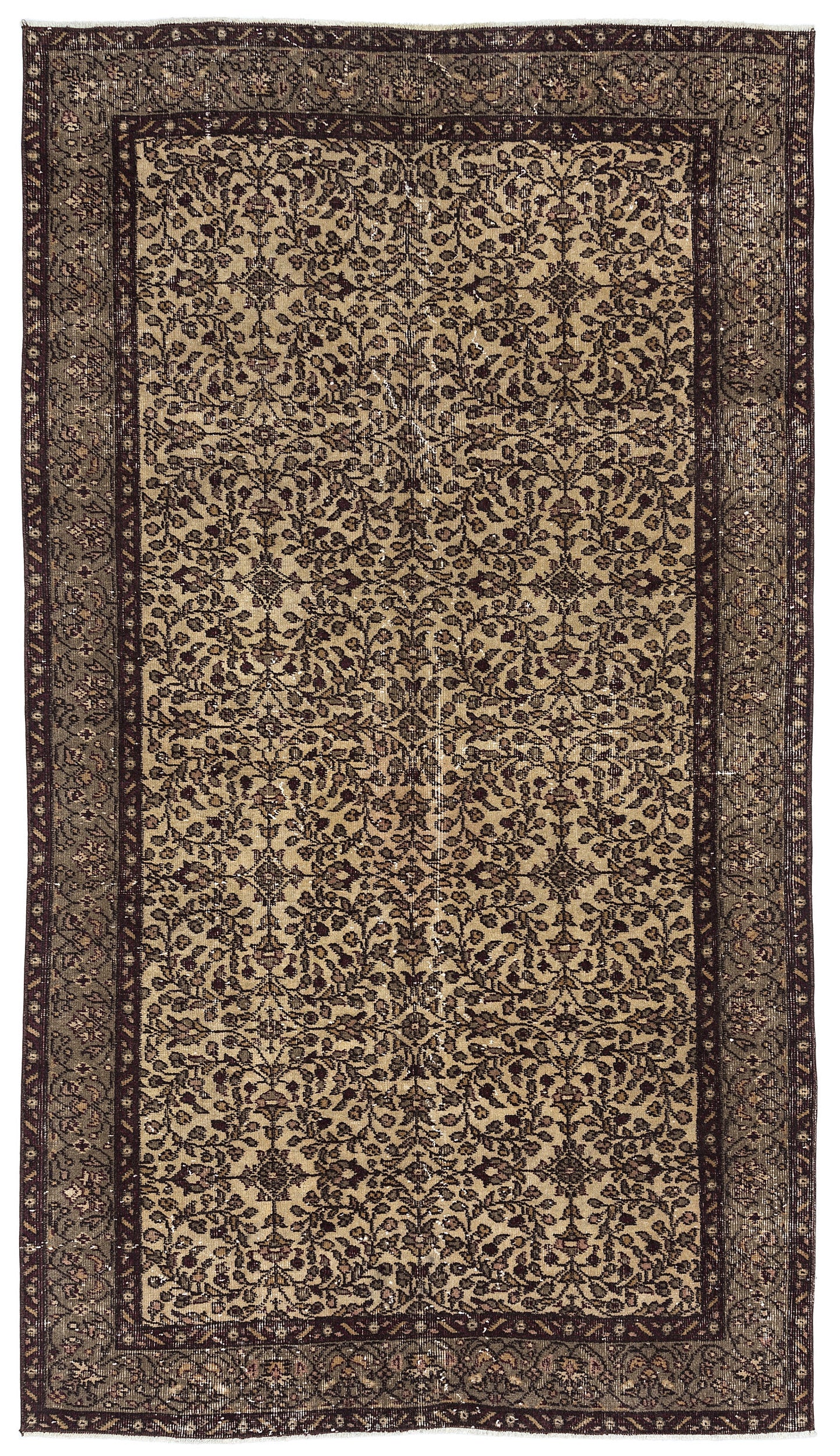 Naturel Over Dyed Vintage Rug 4'9'' x 8'4'' ft 146 x 253 cm