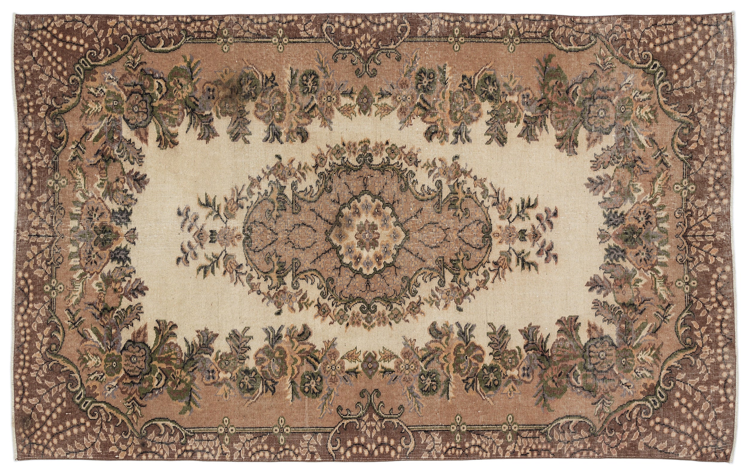 Naturel Over Dyed Vintage Rug 5'4'' x 8'8'' ft 163 x 264 cm