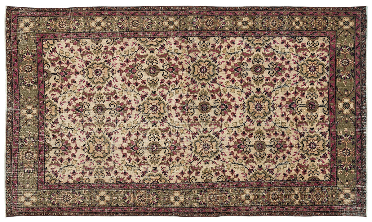 Naturel Over Dyed Vintage Rug 5'2'' x 8'11'' ft 157 x 273 cm