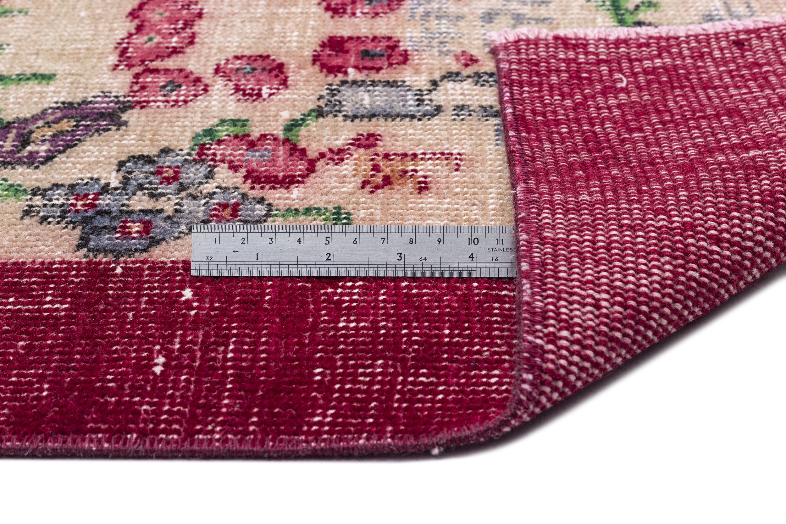 Naturel Over Dyed Vintage Rug 5'4'' x 8'6'' ft 163 x 260 cm