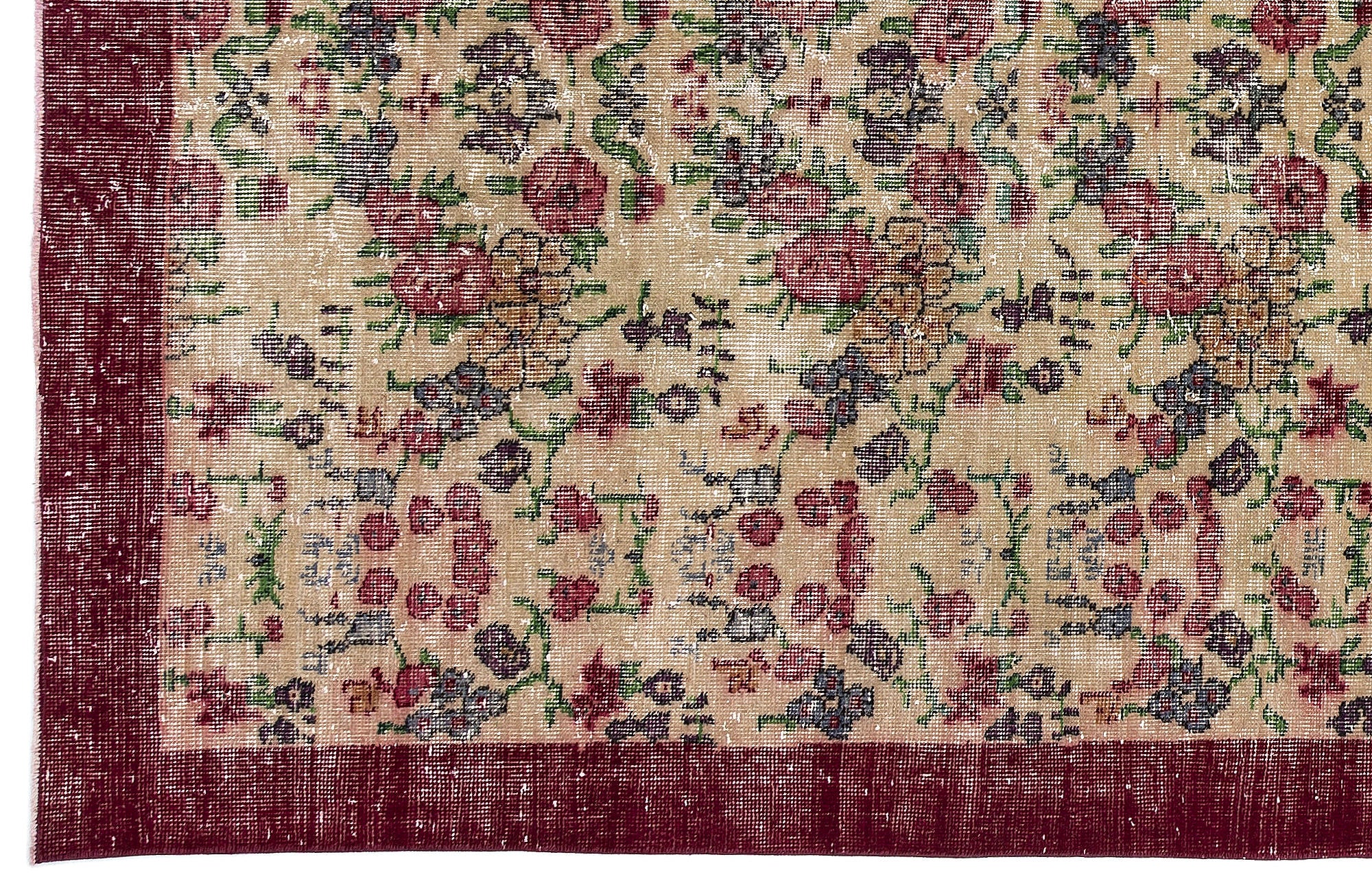 Naturel Over Dyed Vintage Rug 5'4'' x 8'6'' ft 163 x 260 cm