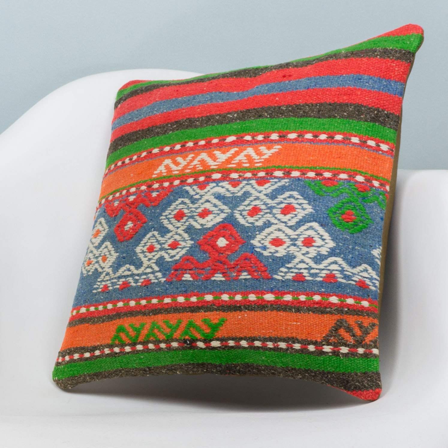 Anatolian Multi Color Kilim Pillow Cover 16x16 3644 - kilimpillowstore
- 2
