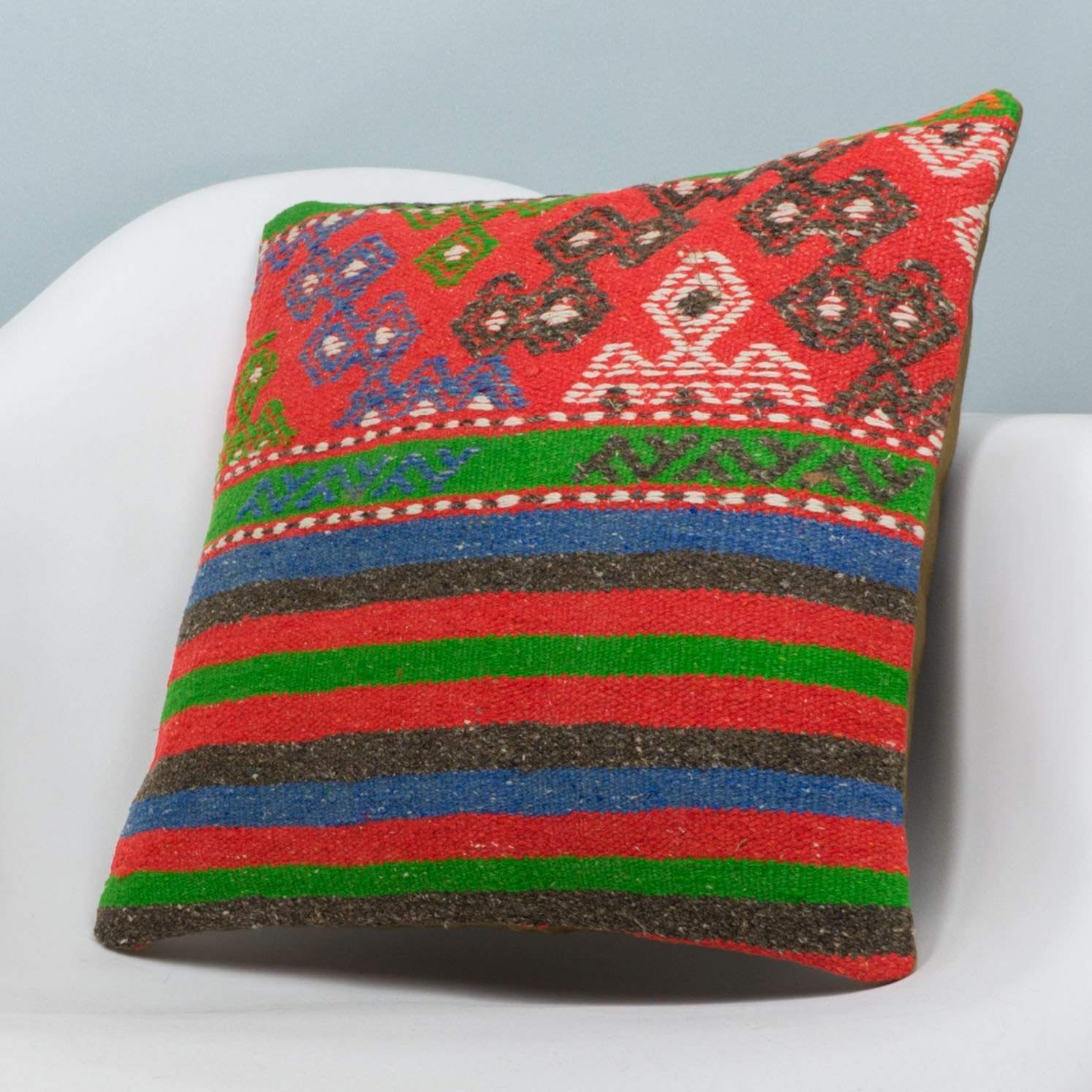 Anatolian Multi Color Kilim Pillow Cover 16x16 3648 - kilimpillowstore
- 2