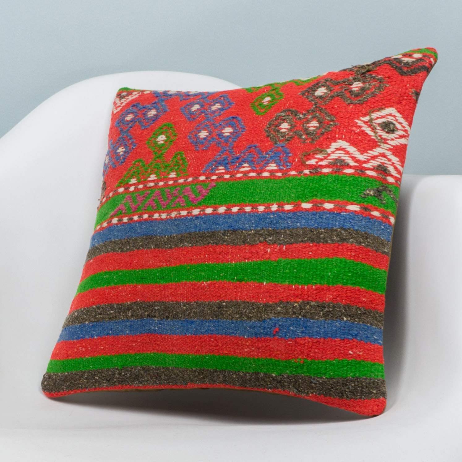Anatolian Multi Color Kilim Pillow Cover 16x16 3649 - kilimpillowstore
- 2