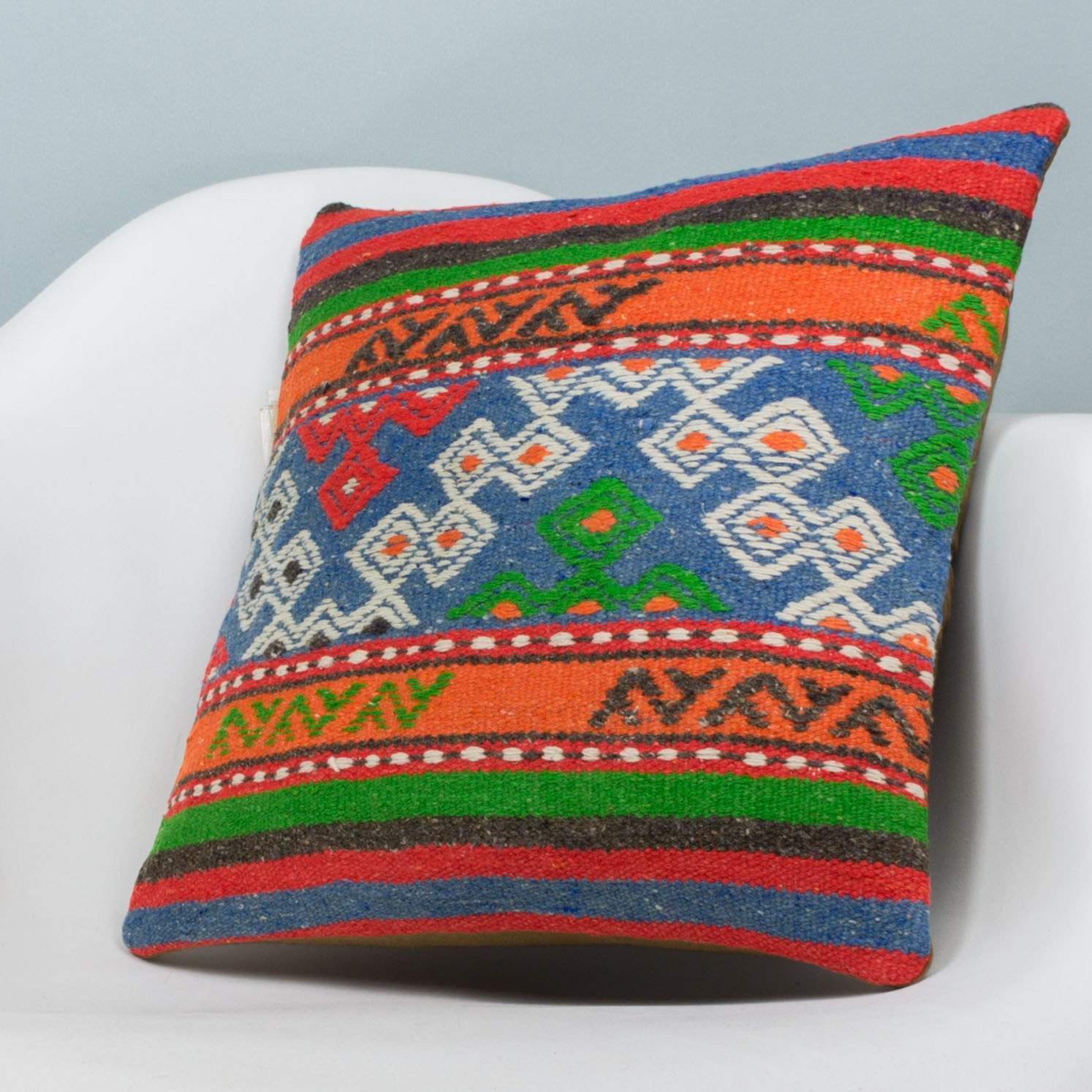 Anatolian Multi Color Kilim Pillow Cover 16x16 3656 - kilimpillowstore
- 2