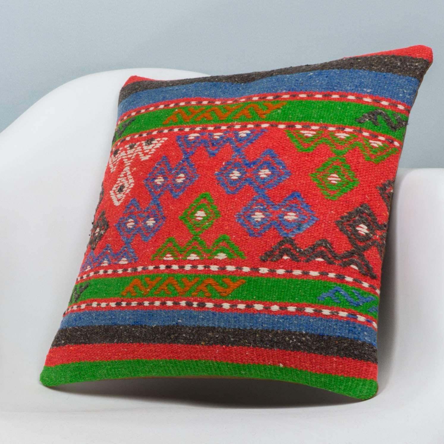 Anatolian Multi Color Kilim Pillow Cover 16x16 3657 - kilimpillowstore
- 2