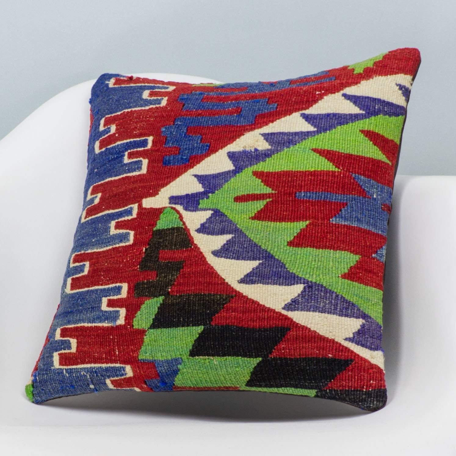 Chevron Multi Color Kilim Pillow Cover 16x16 3284 - kilimpillowstore
- 2