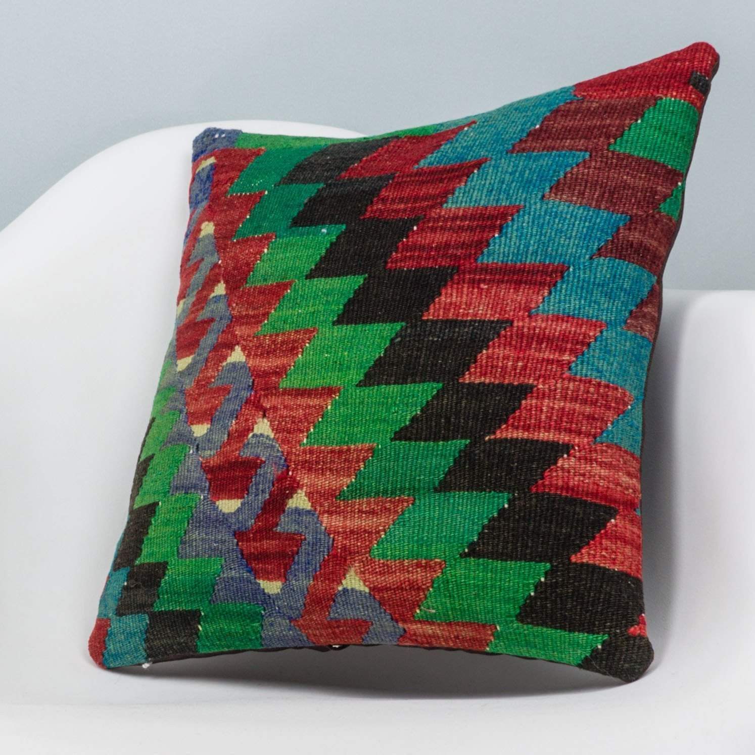 Chevron Multi Color Kilim Pillow Cover 16x16 3305 - kilimpillowstore
- 2