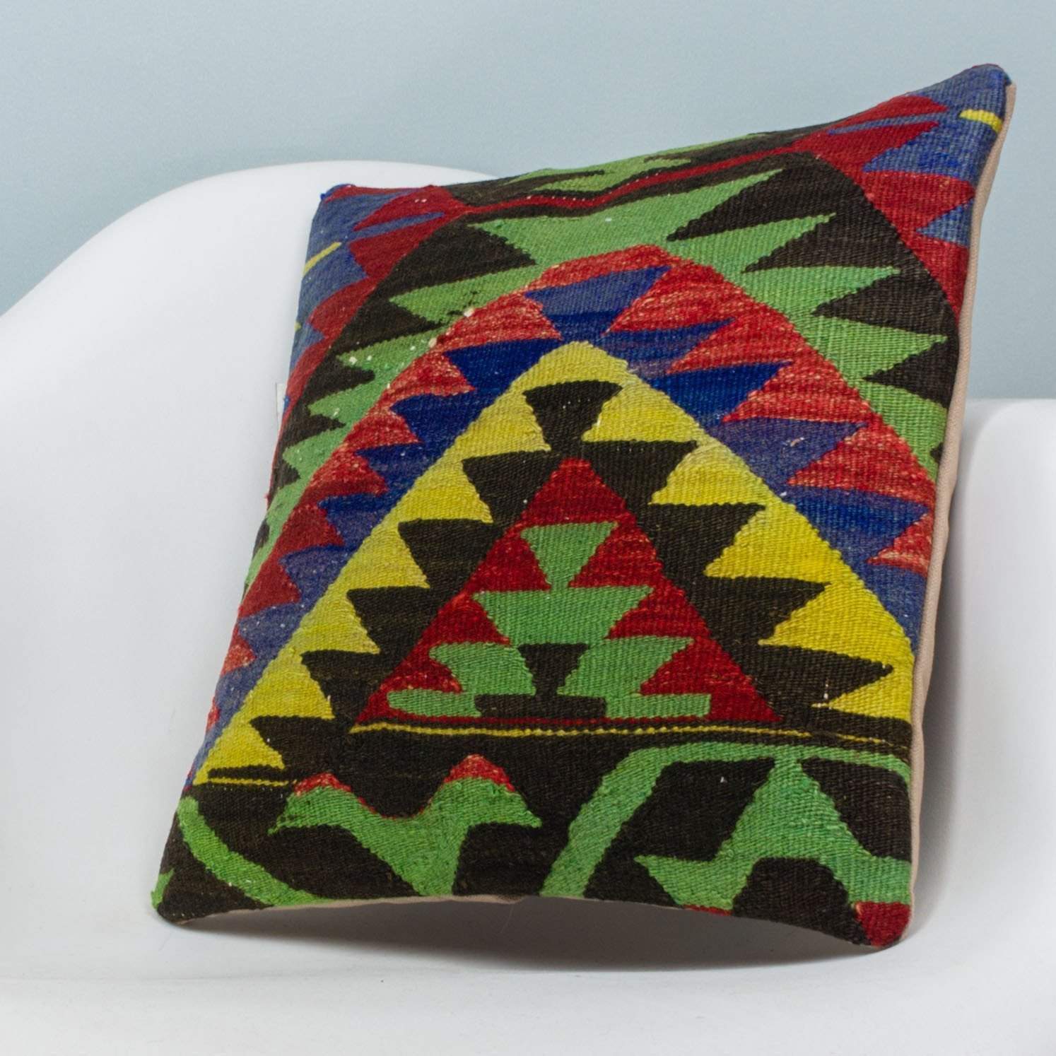 Chevron Multi Color Kilim Pillow Cover 16x16 3708 - kilimpillowstore
- 2