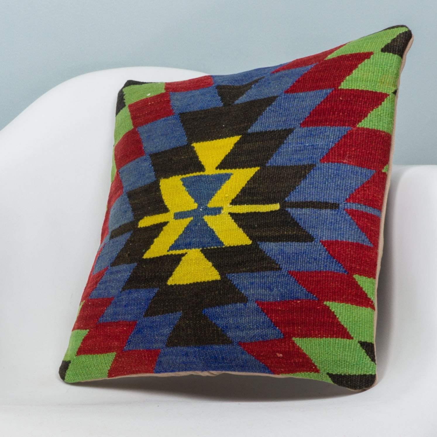 Chevron Multi Color Kilim Pillow Cover 16x16 3709 - kilimpillowstore
- 2