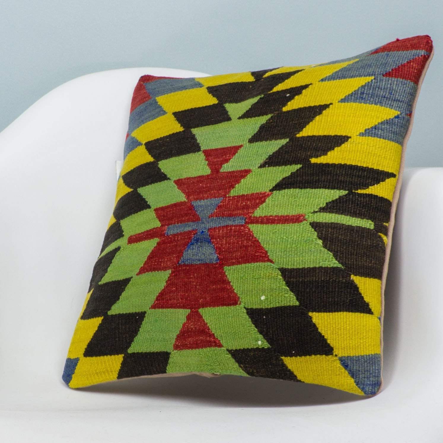 Chevron Multi Color Kilim Pillow Cover 16x16 3710 - kilimpillowstore
- 2