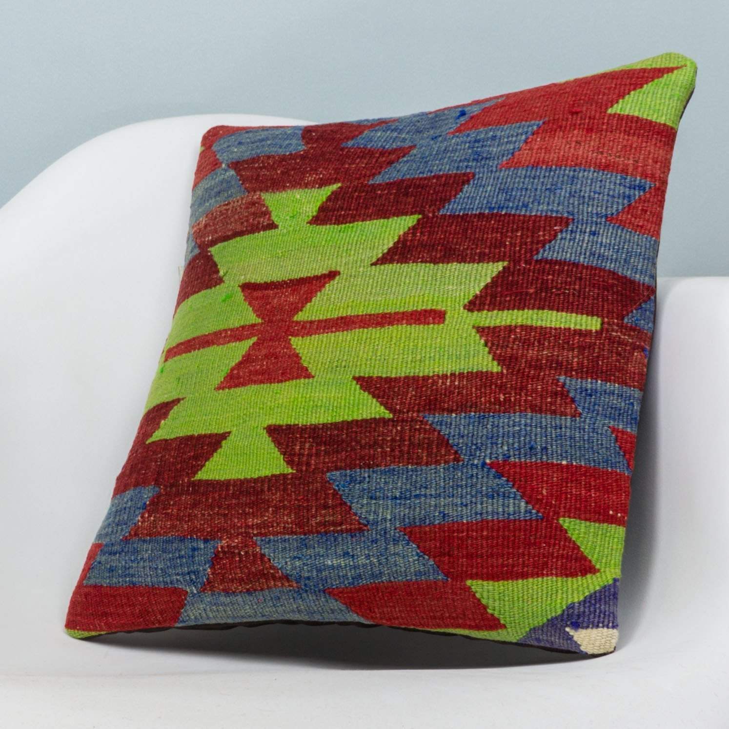 Chevron Multi Color Kilim Pillow Cover 16x16 3966 - kilimpillowstore
- 2