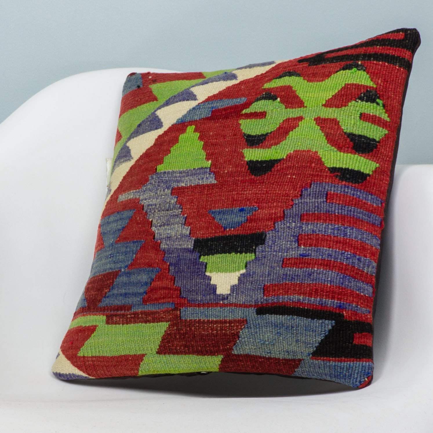 Chevron Multi Color Kilim Pillow Cover 16x16 3967 - kilimpillowstore
- 2