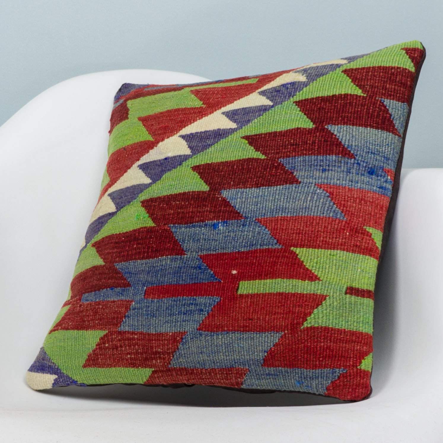 Chevron Multi Color Kilim Pillow Cover 16x16 3974 - kilimpillowstore
- 2