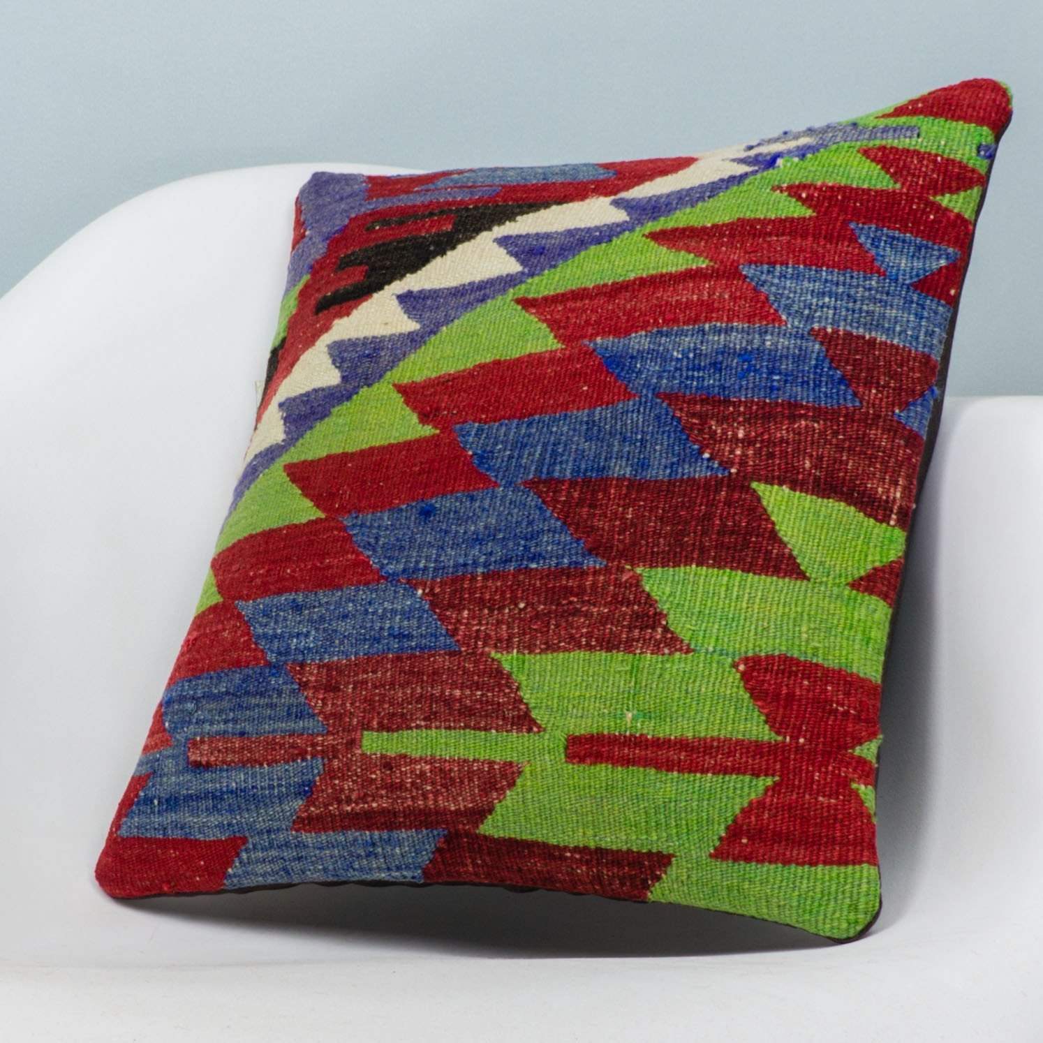 Chevron Multi Color Kilim Pillow Cover 16x16 3975 - kilimpillowstore
- 2
