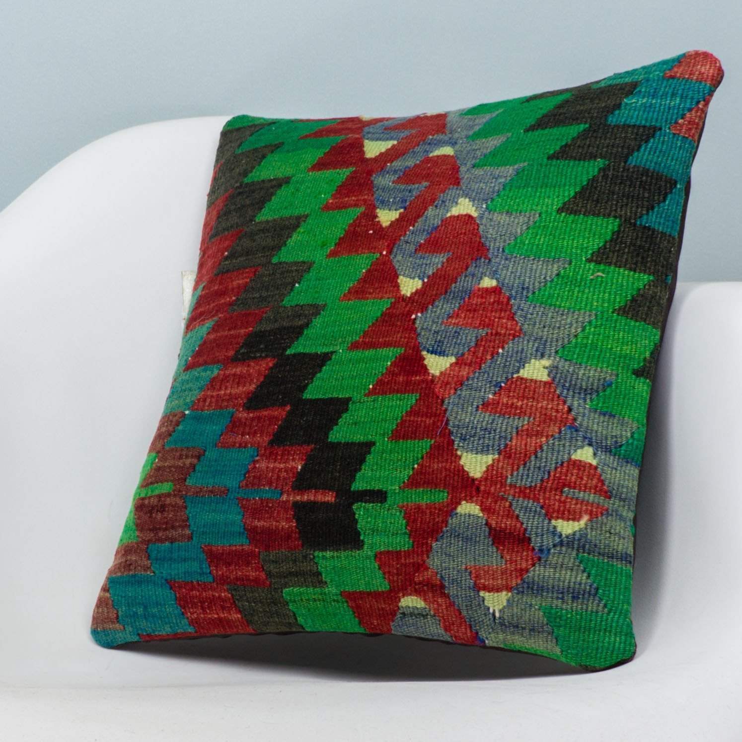 Chevron Multi Color Kilim Pillow Cover 16x16 3978 - kilimpillowstore
- 2