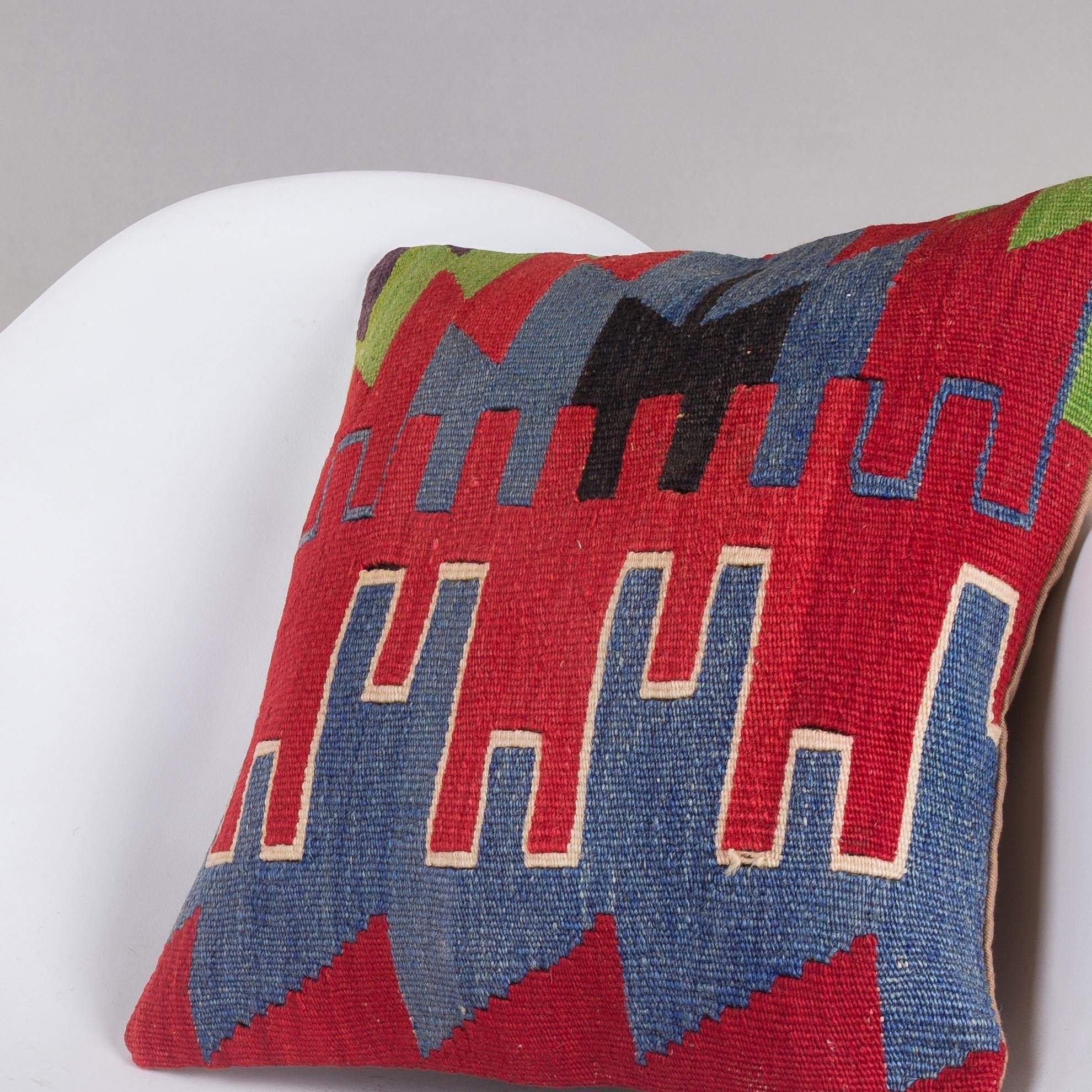 Chevron Multi Color Kilim Pillow Cover 16x16 4974 - kilimpillowstore
- 2