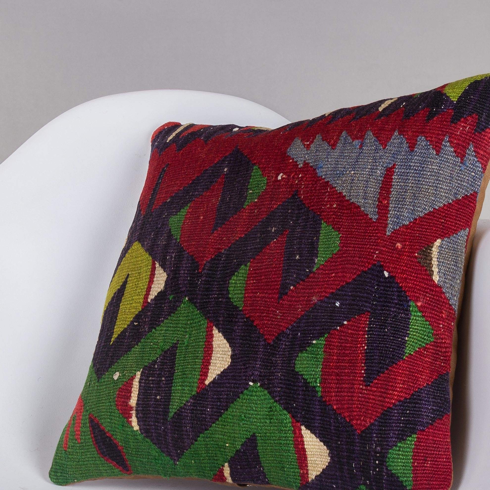 Chevron Multi Color Kilim Pillow Cover 16x16 5067 - kilimpillowstore
- 2