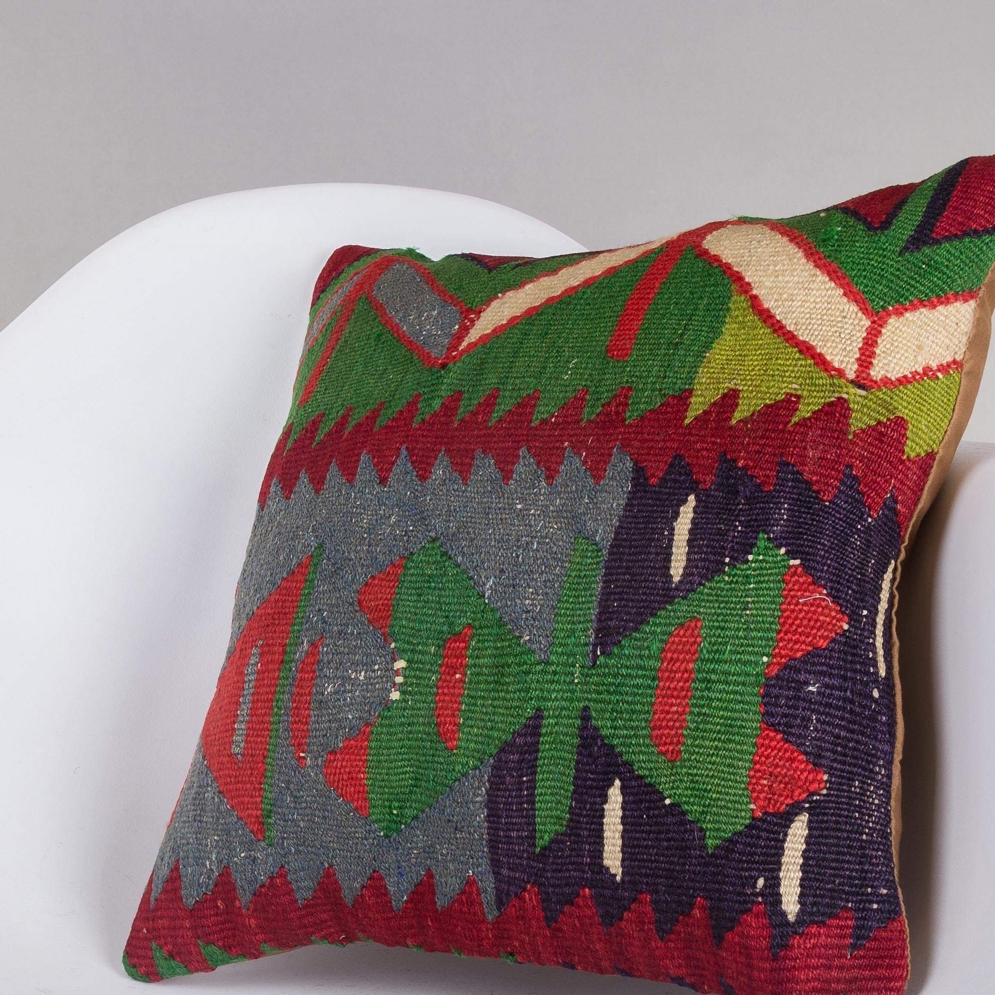 Chevron Multi Color Kilim Pillow Cover 16x16 5074 - kilimpillowstore
- 2