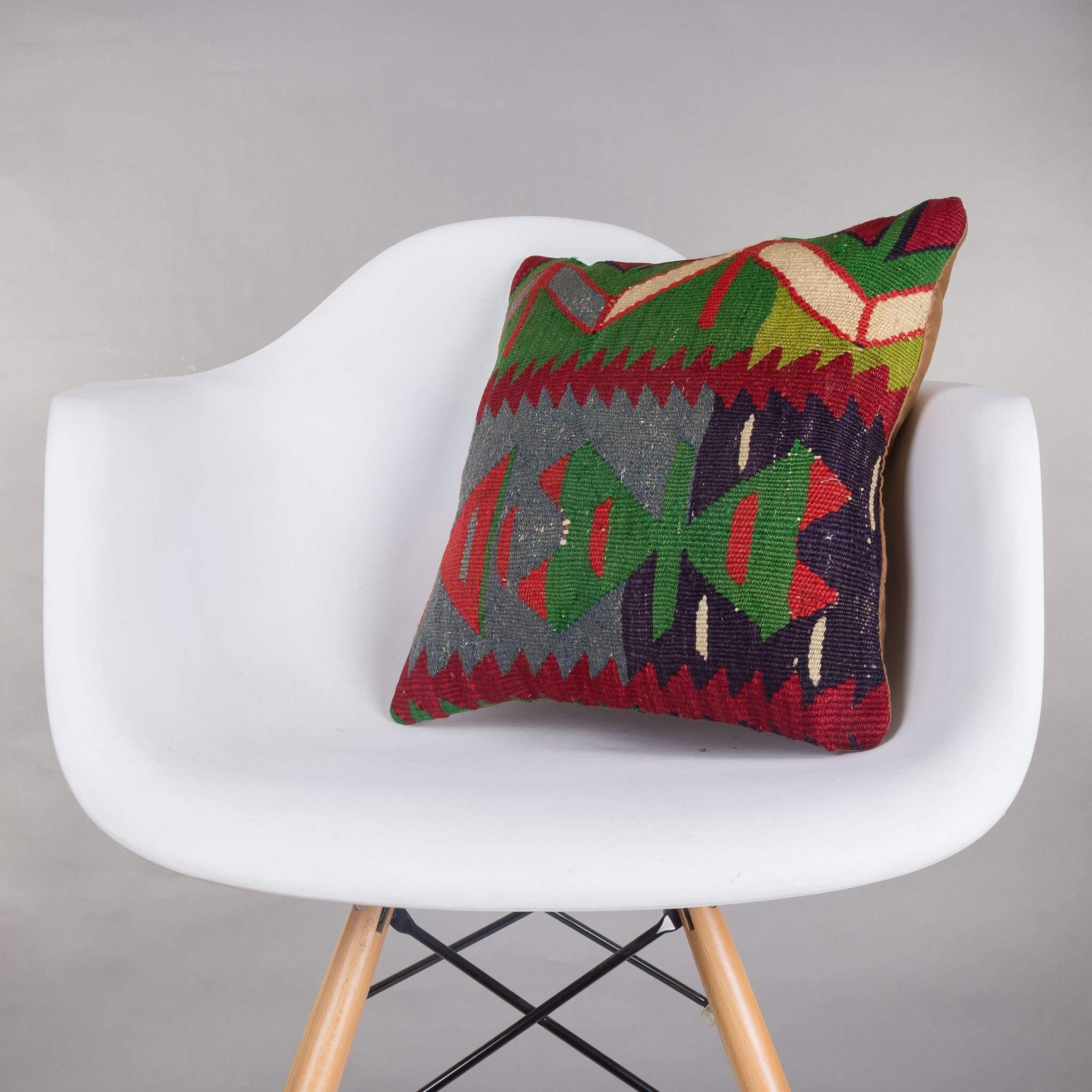 Chevron Multi Color Kilim Pillow Cover 16x16 5074 - kilimpillowstore
- 1