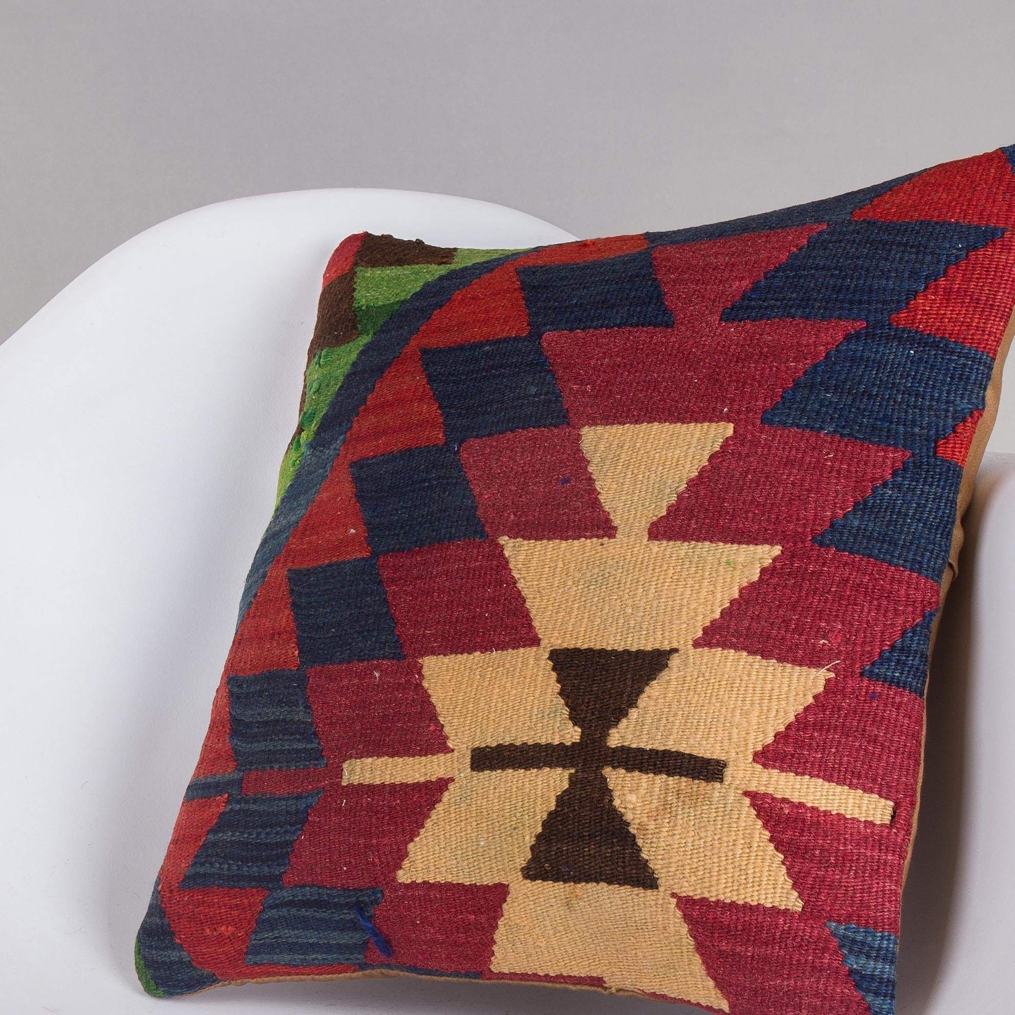 Chevron Multi Color Kilim Pillow Cover 16x16 5090 - kilimpillowstore
- 2