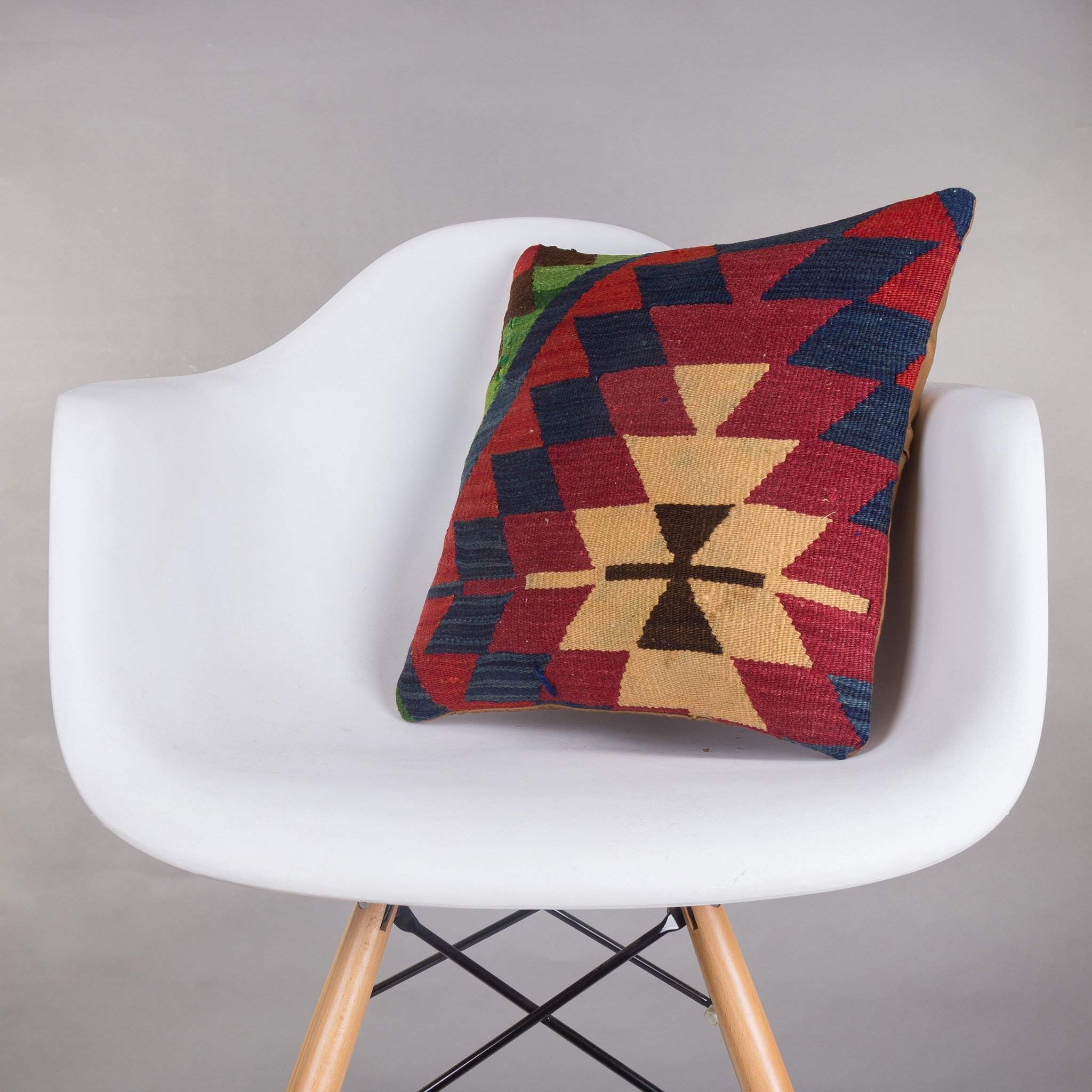 Chevron Multi Color Kilim Pillow Cover 16x16 5090 - kilimpillowstore
- 1