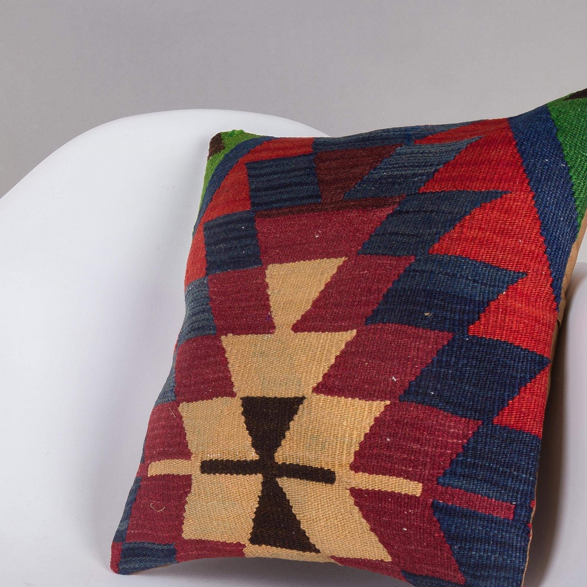 Chevron Multi Color Kilim Pillow Cover 16x16 5092 - kilimpillowstore
- 2