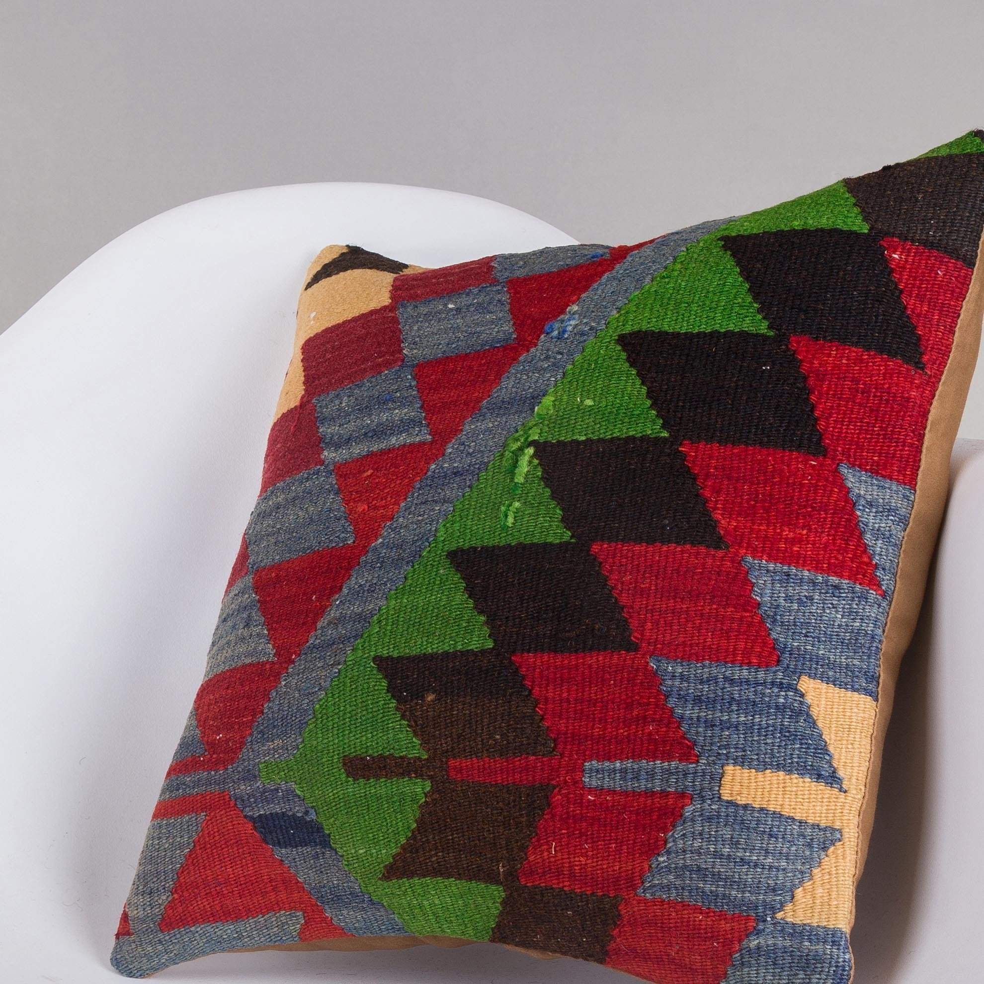 Chevron Multi Color Kilim Pillow Cover 16x16 5099 - kilimpillowstore
- 2