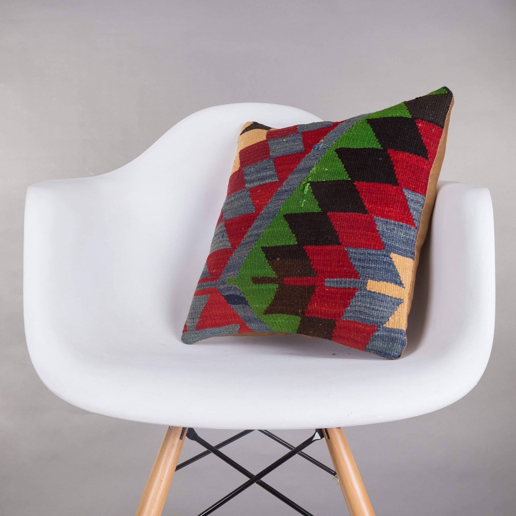 Chevron Multi Color Kilim Pillow Cover 16x16 5099 - kilimpillowstore
- 1
