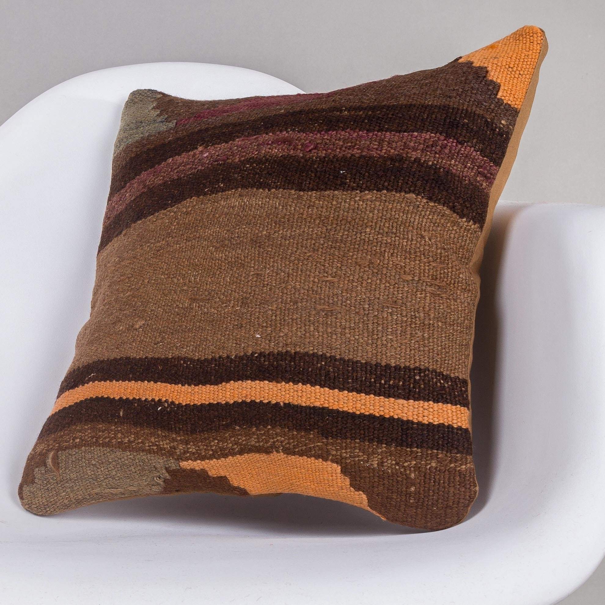 Geometric Brown Kilim Pillow Cover 16x16 4639 - kilimpillowstore
- 2