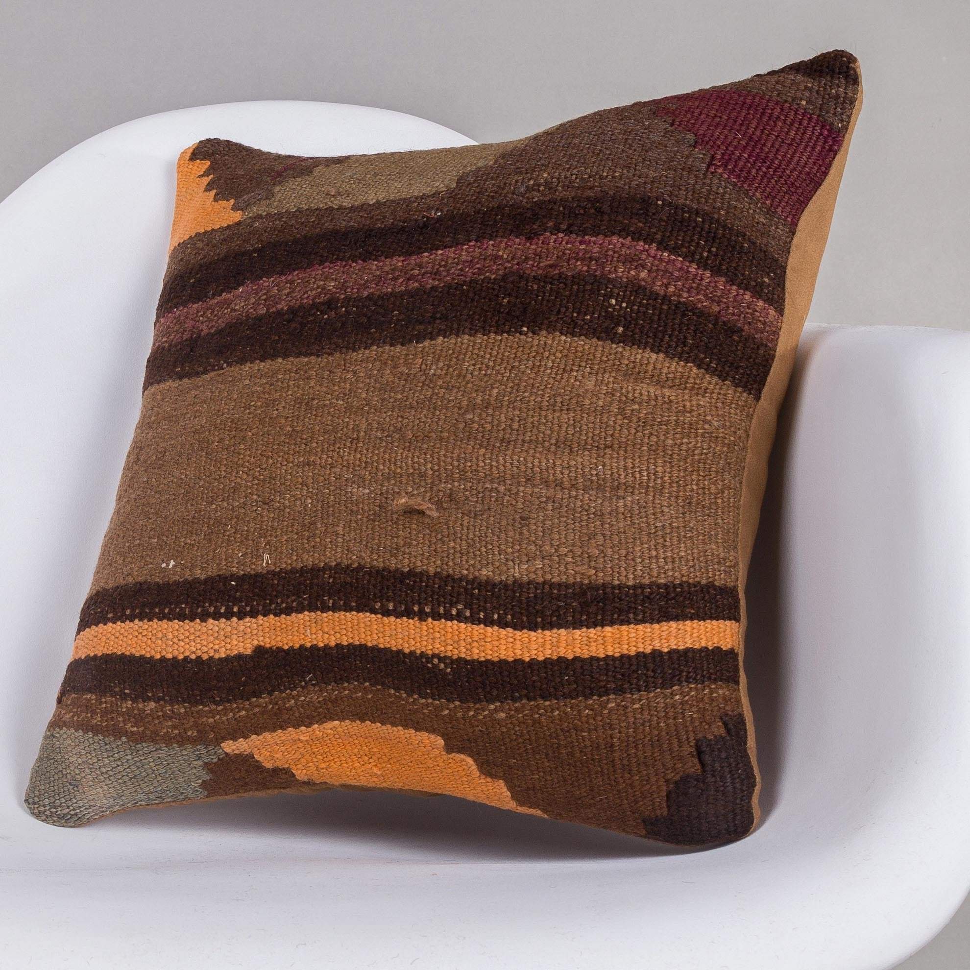 Geometric Brown Kilim Pillow Cover 16x16 4640 - kilimpillowstore
- 2
