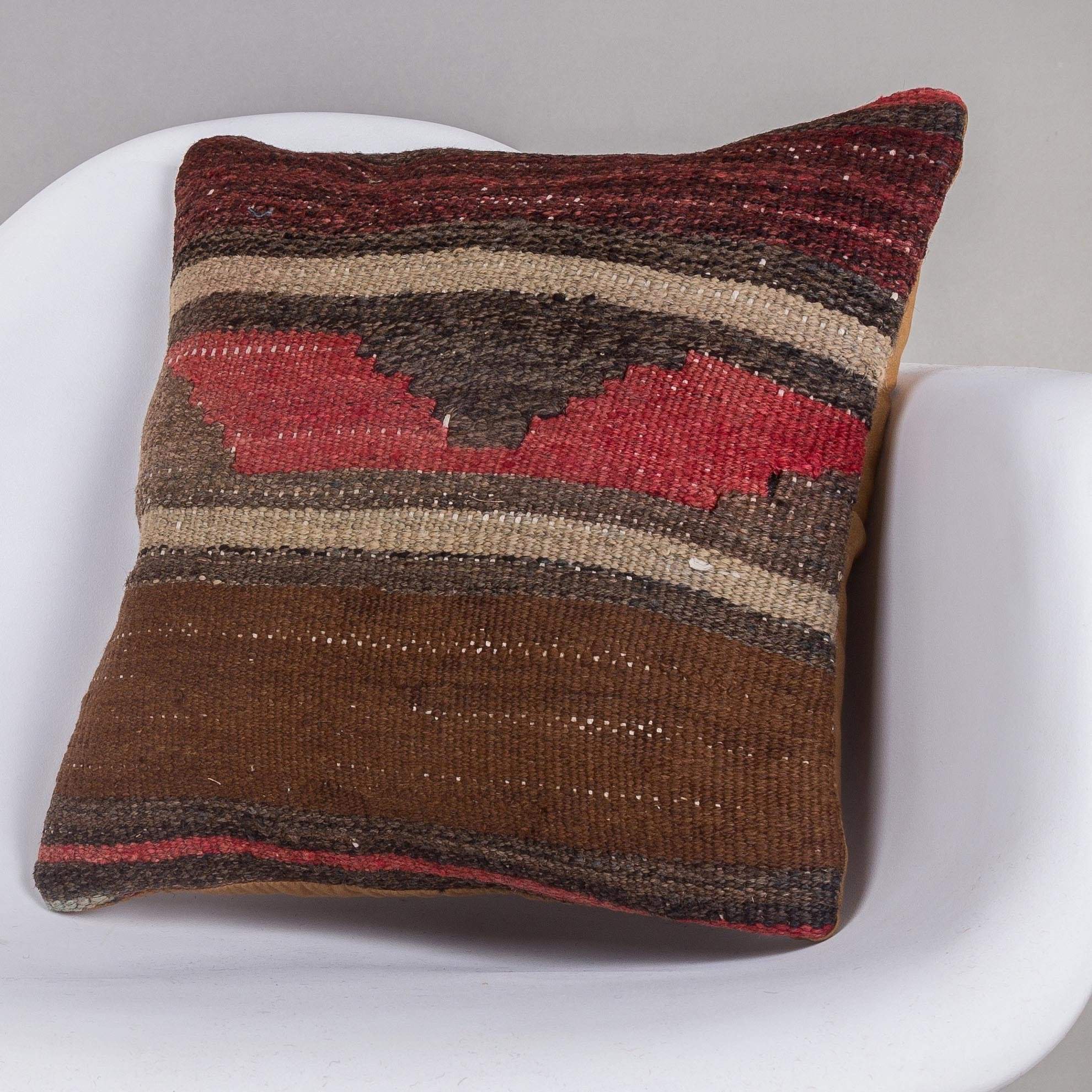 Geometric Brown Kilim Pillow Cover 16x16 4646 - kilimpillowstore
- 2