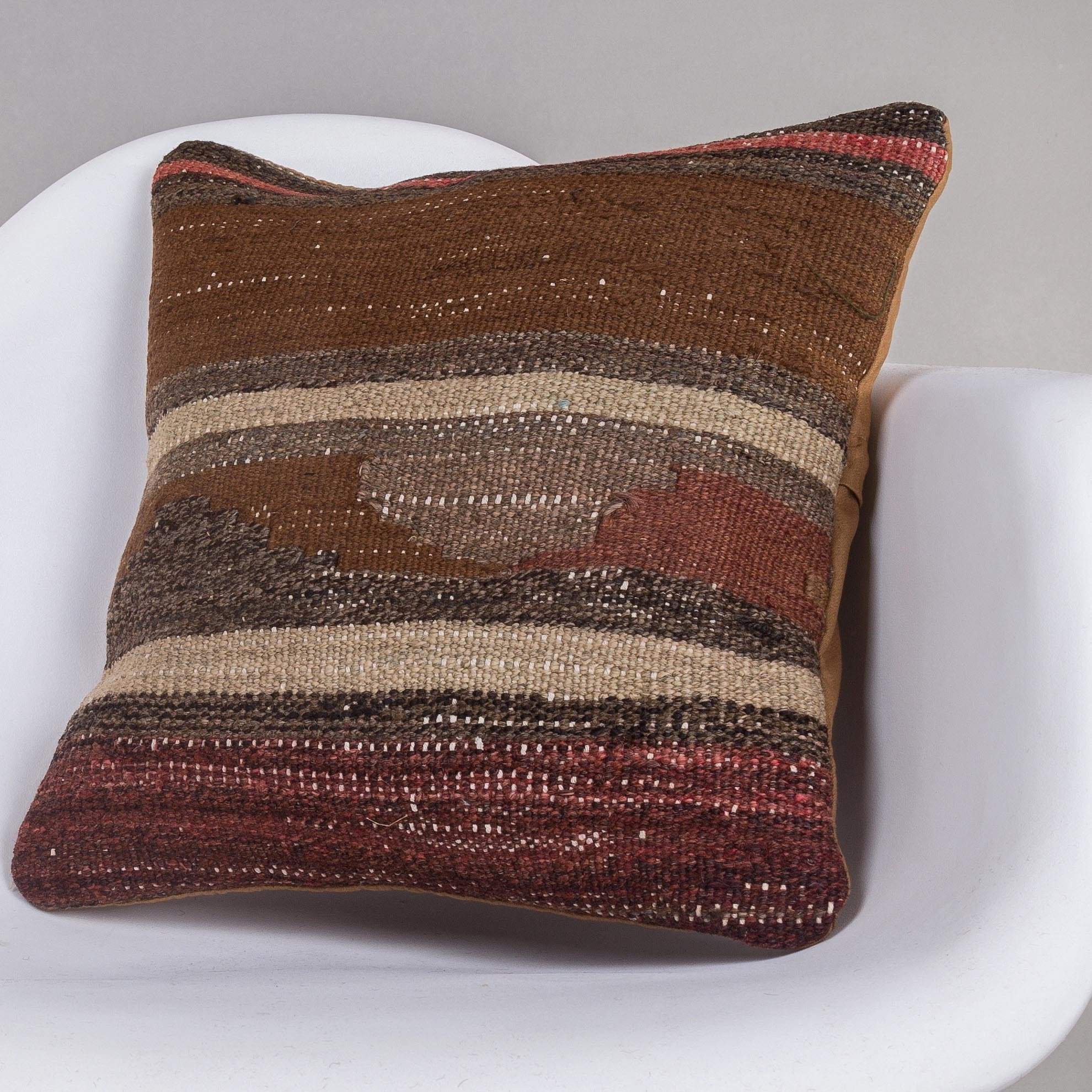 Geometric Brown Kilim Pillow Cover 16x16 4647 - kilimpillowstore
- 2