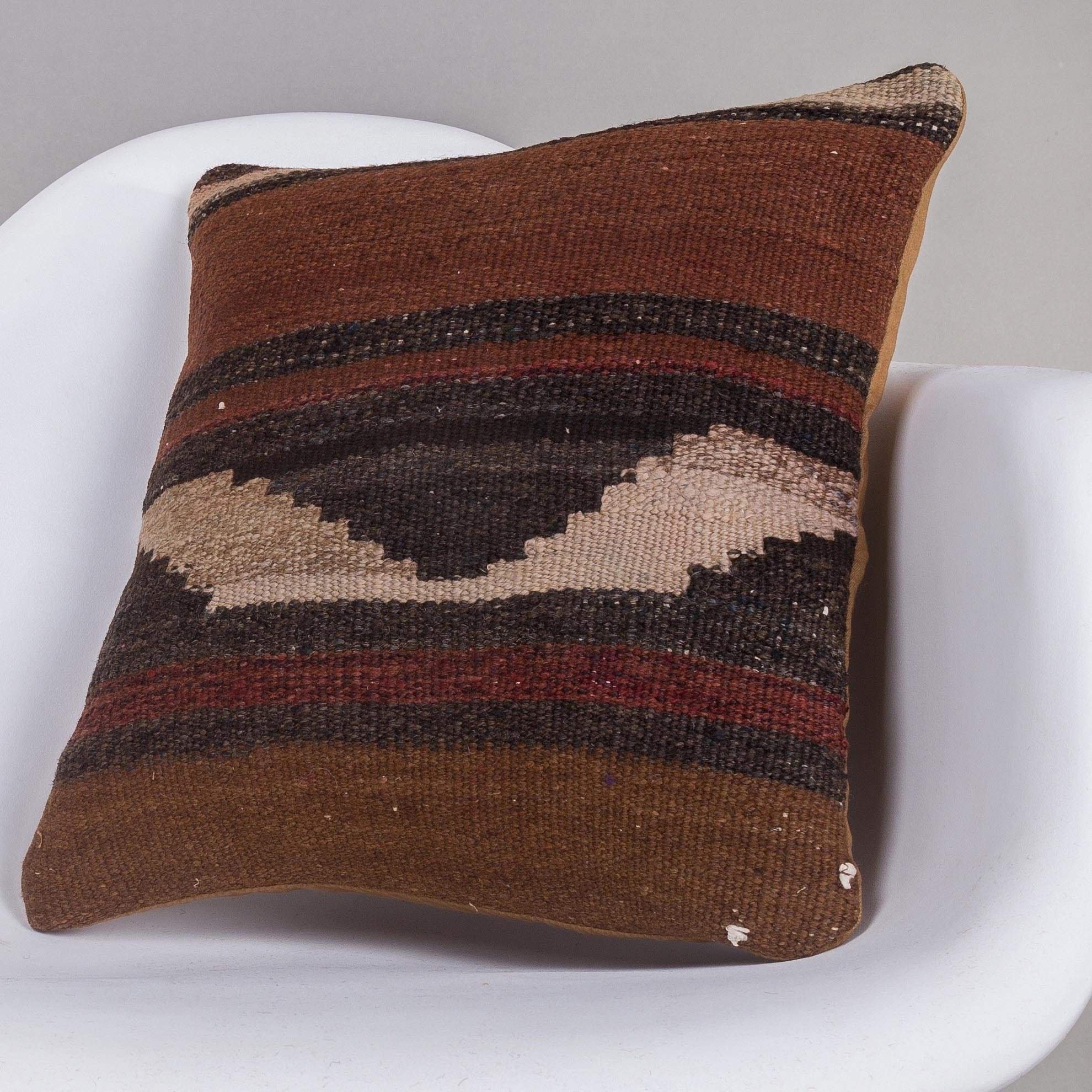 Geometric Brown Kilim Pillow Cover 16x16 4649 - kilimpillowstore
- 2