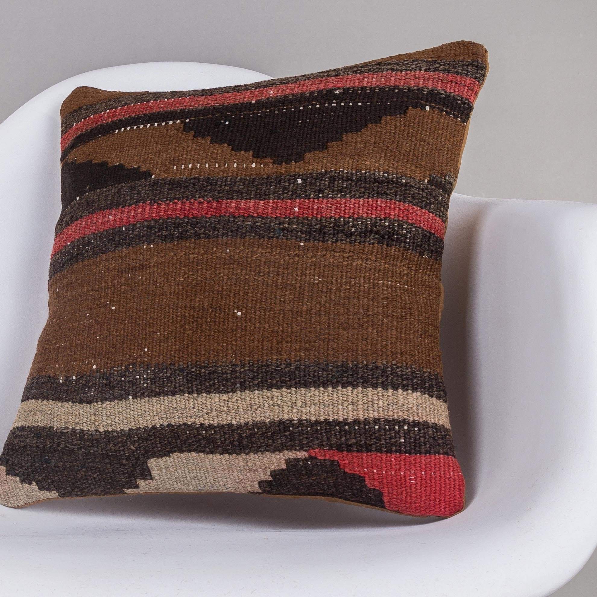 Geometric Brown Kilim Pillow Cover 16x16 4651 - kilimpillowstore
- 2