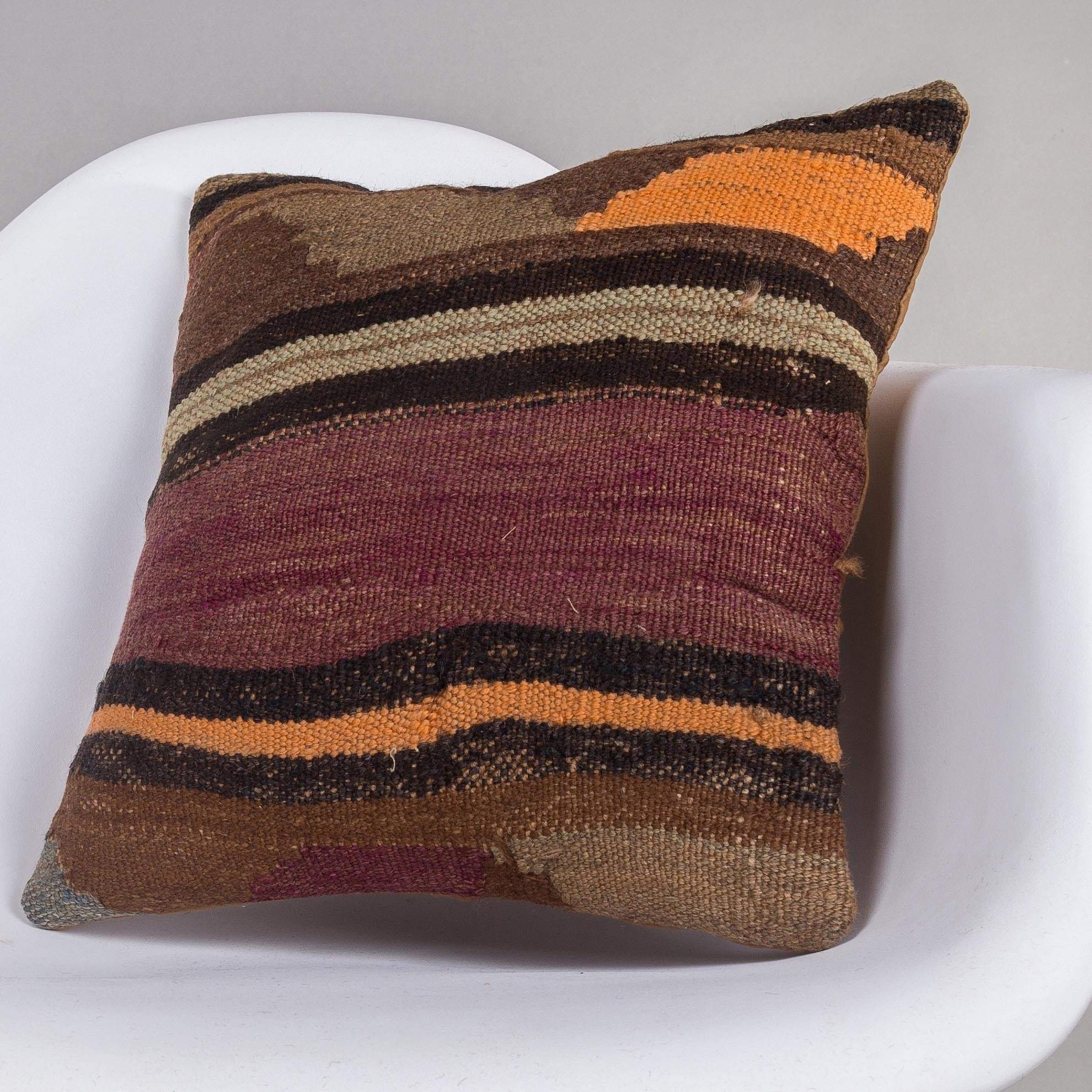 Geometric Brown Kilim Pillow Cover 16x16 4658 - kilimpillowstore
- 2
