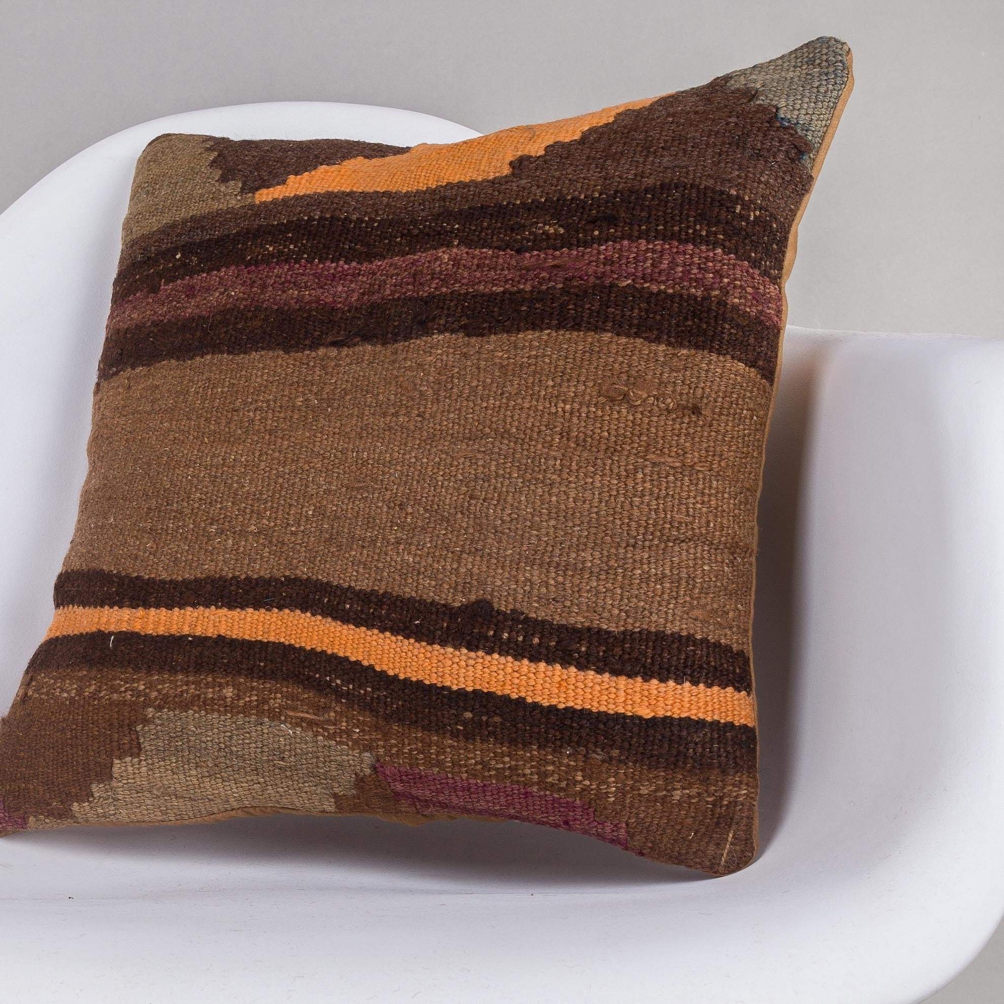 Geometric Brown Kilim Pillow Cover 16x16 4668 - kilimpillowstore
- 2