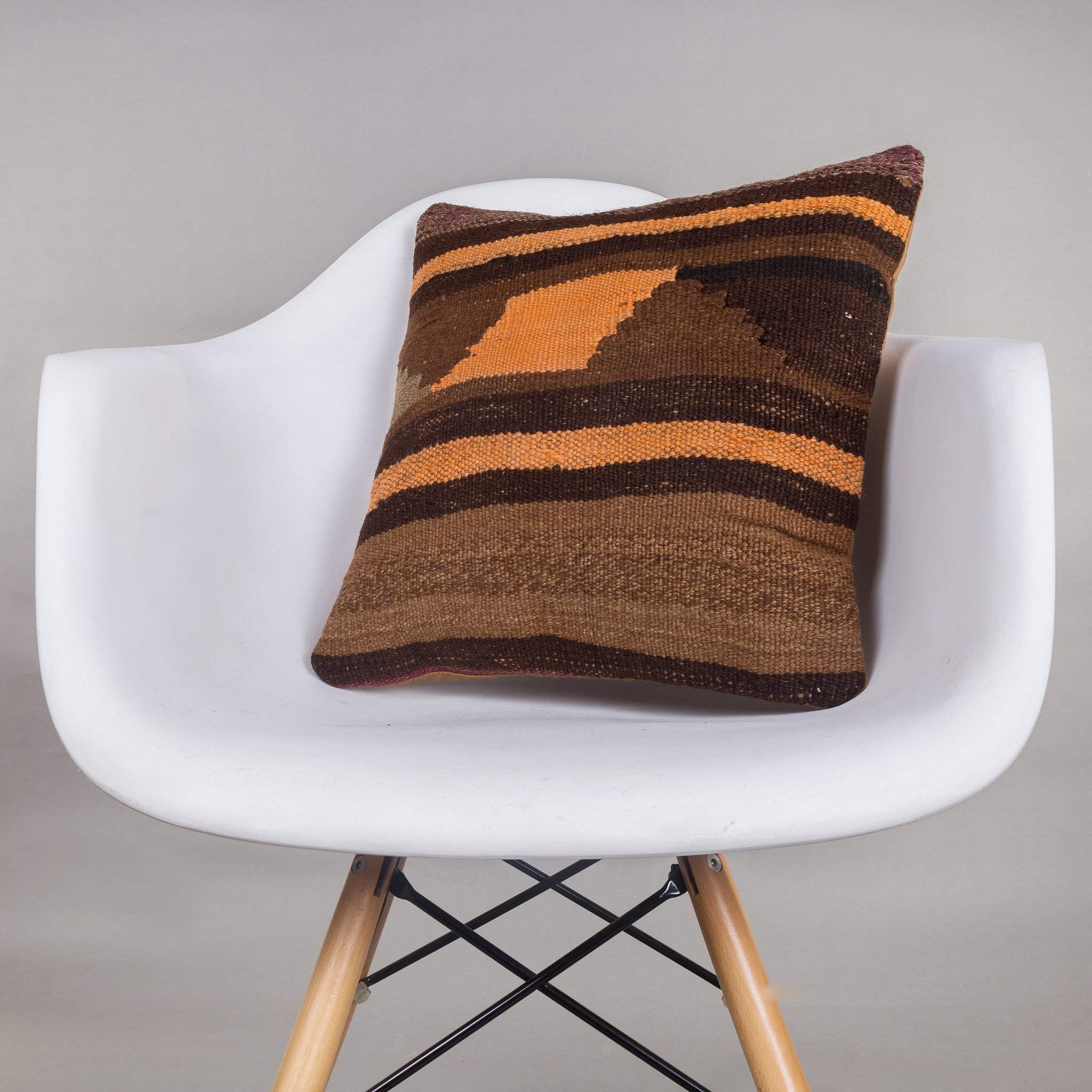 Geometric Brown Kilim Pillow Cover 16x16 4671 - kilimpillowstore
- 1
